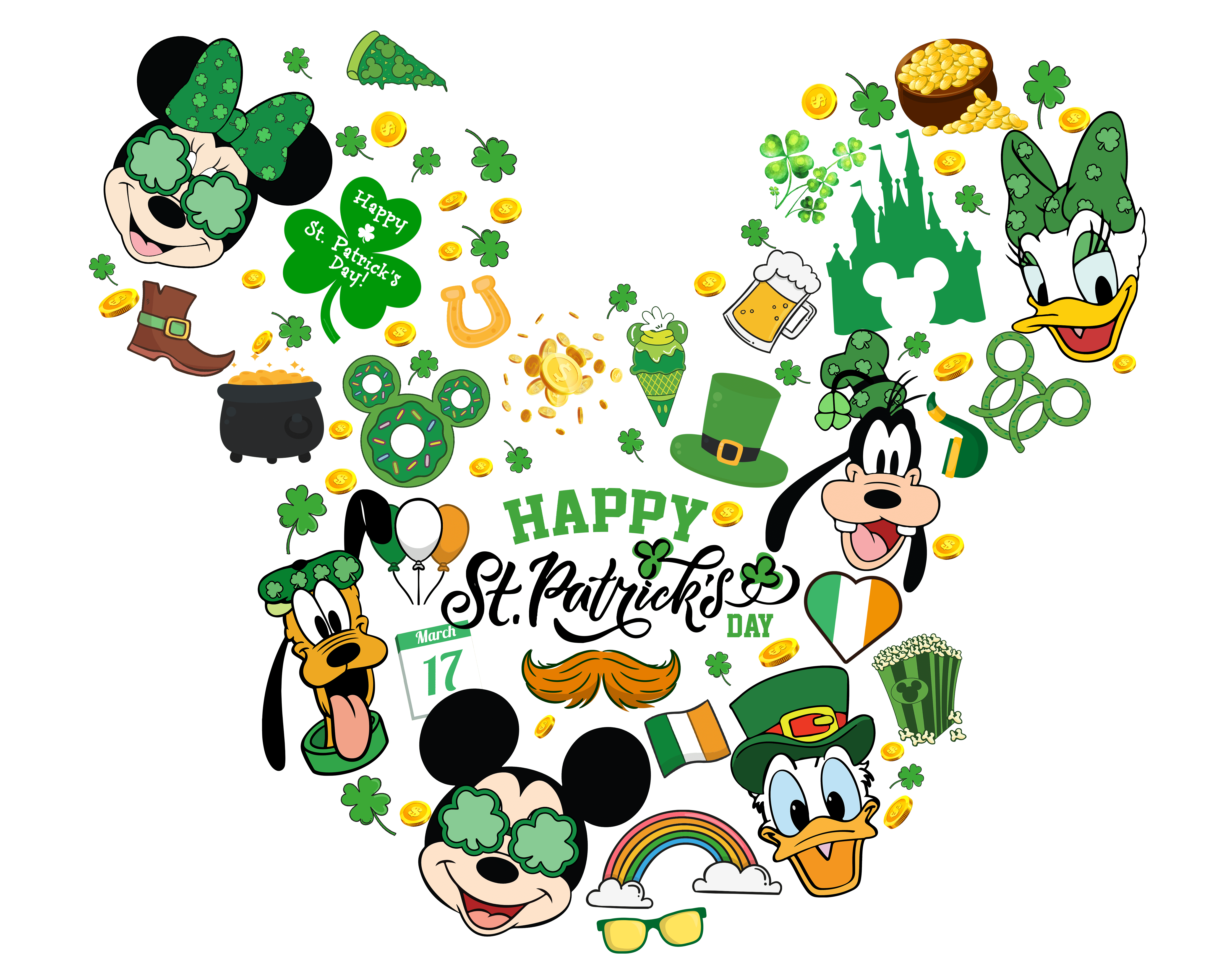 Mickey Mouse - Happy St. Patrick's Day Design | DTF Jersey