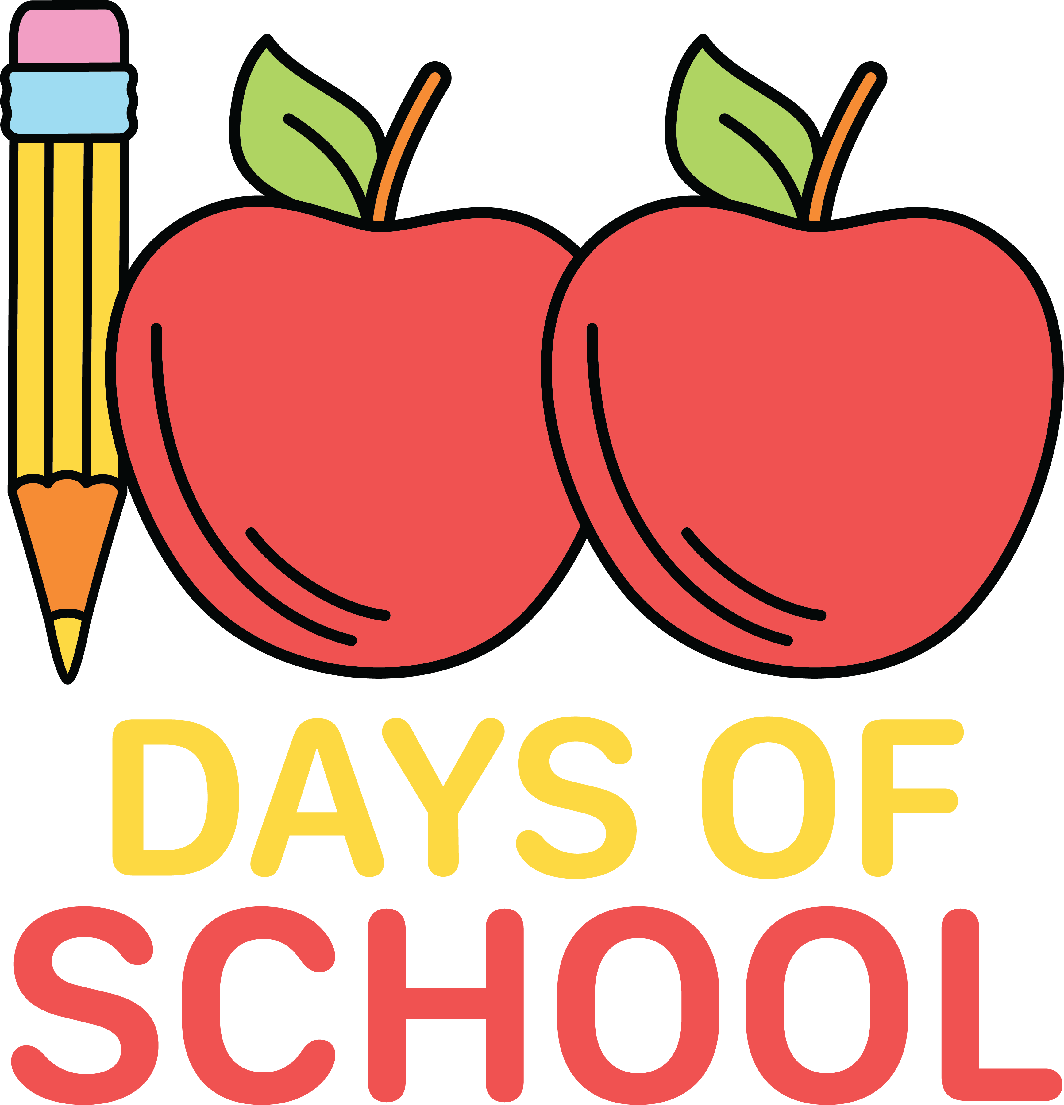100th Days of School - Apples Teacher | DTF Ready To Press Designs