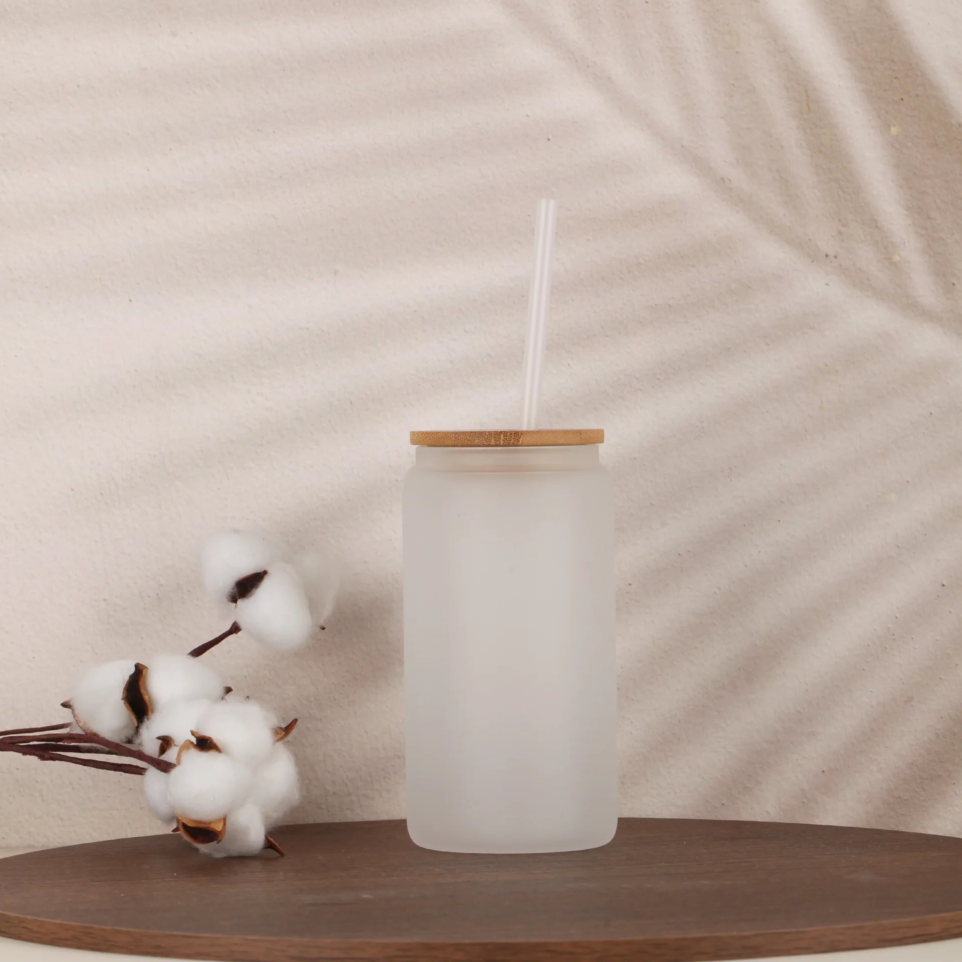 Premium Glass Tumbler 16 oz with Bamboo Lid