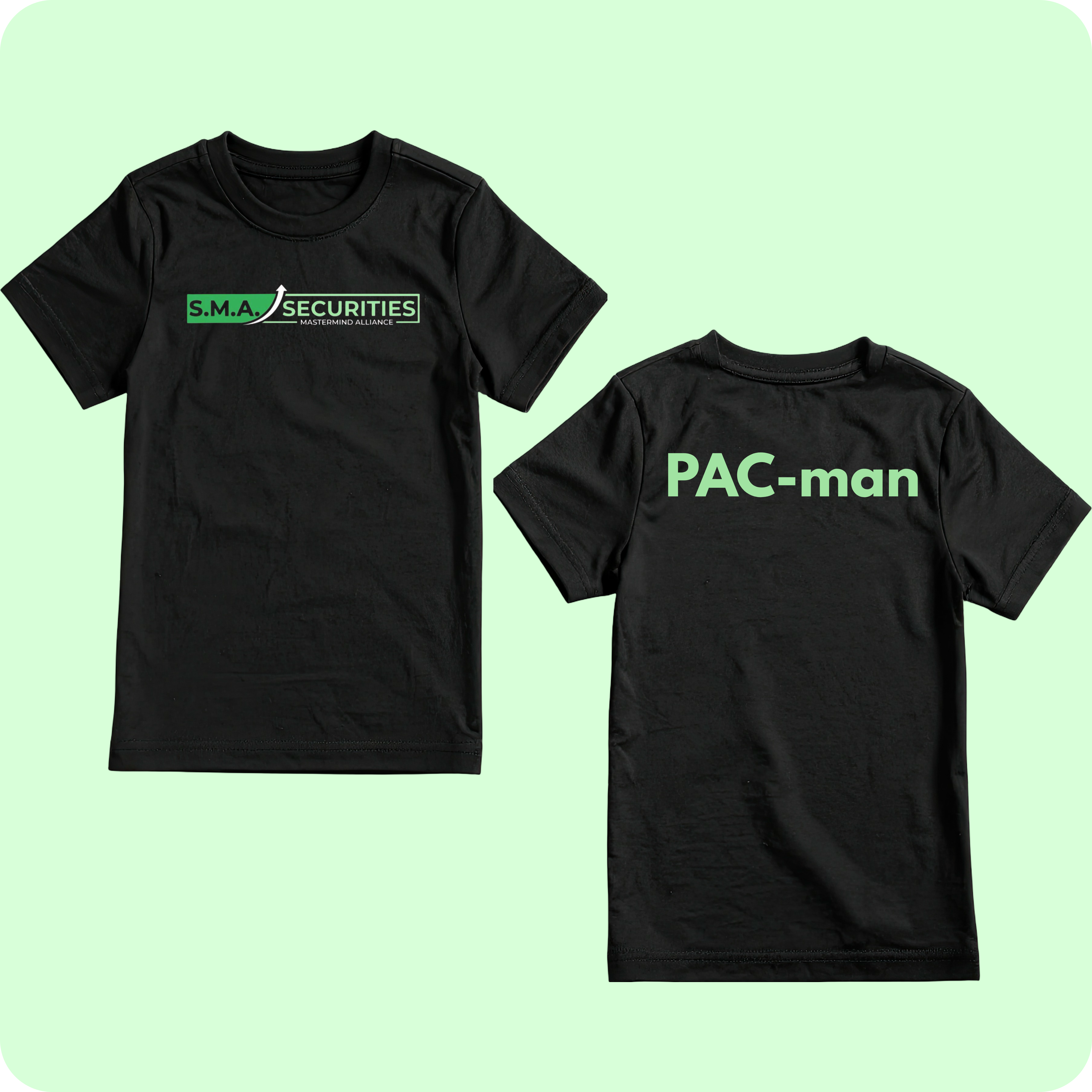 SMA Securities T-shirt - PACK MAN blank apparel for custom DTF printing