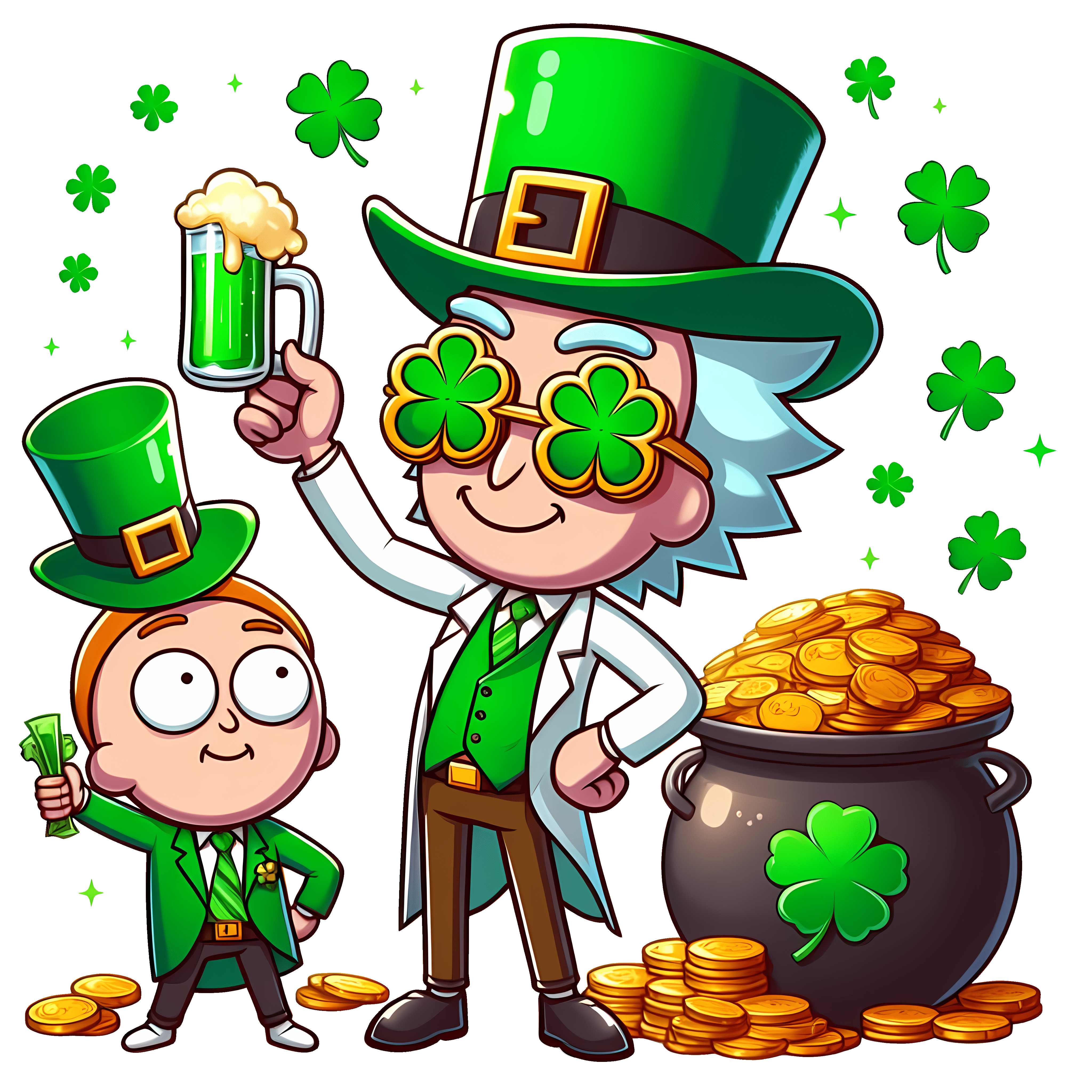 Rick and Morty Lucky Day Saint Patrick's Design | DTF Jersey