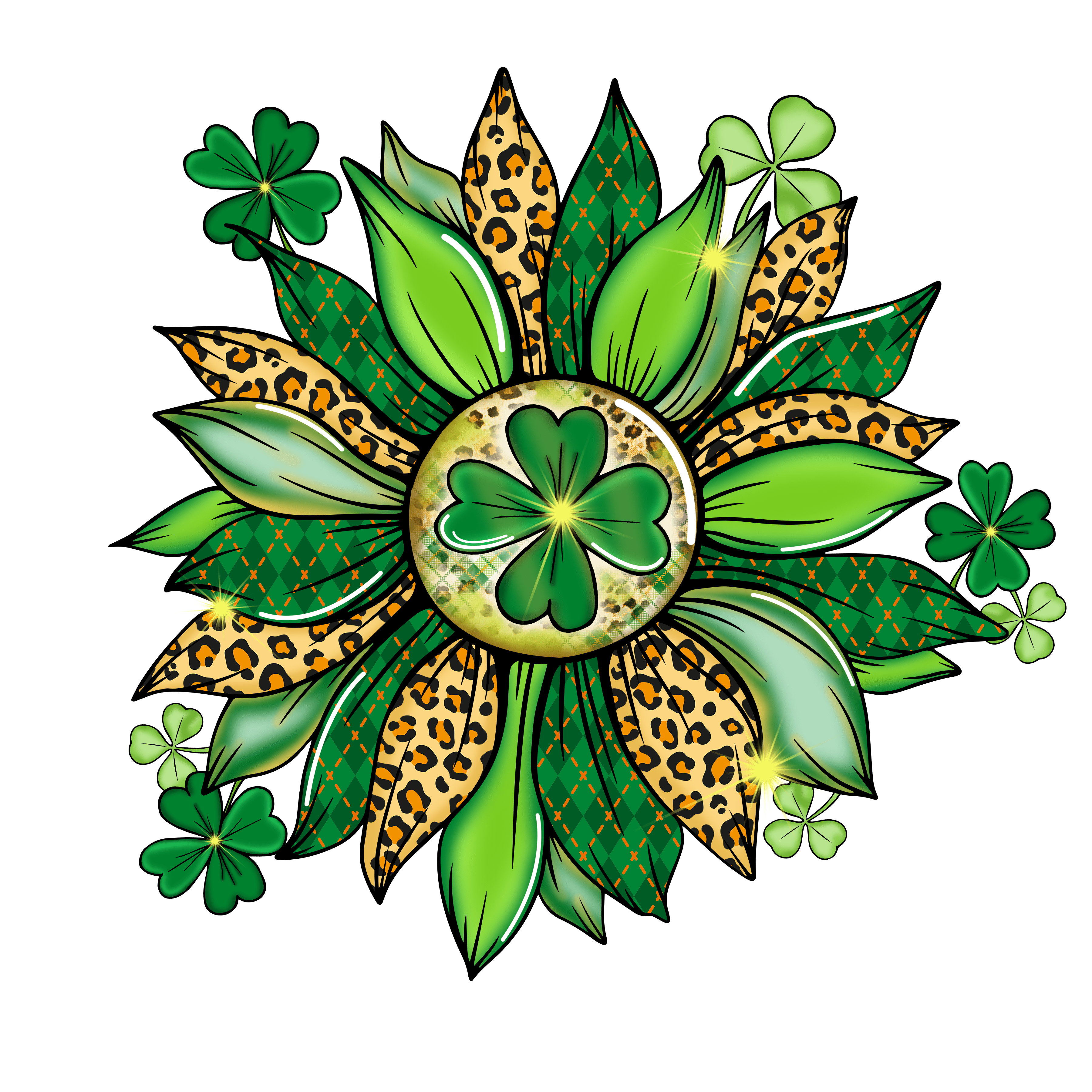 Celtic Symbols Leopard Design - DTF Ready To Press