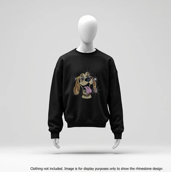 Ruffus Dog Rhinestone Hot Fix Transfer | Style 23033