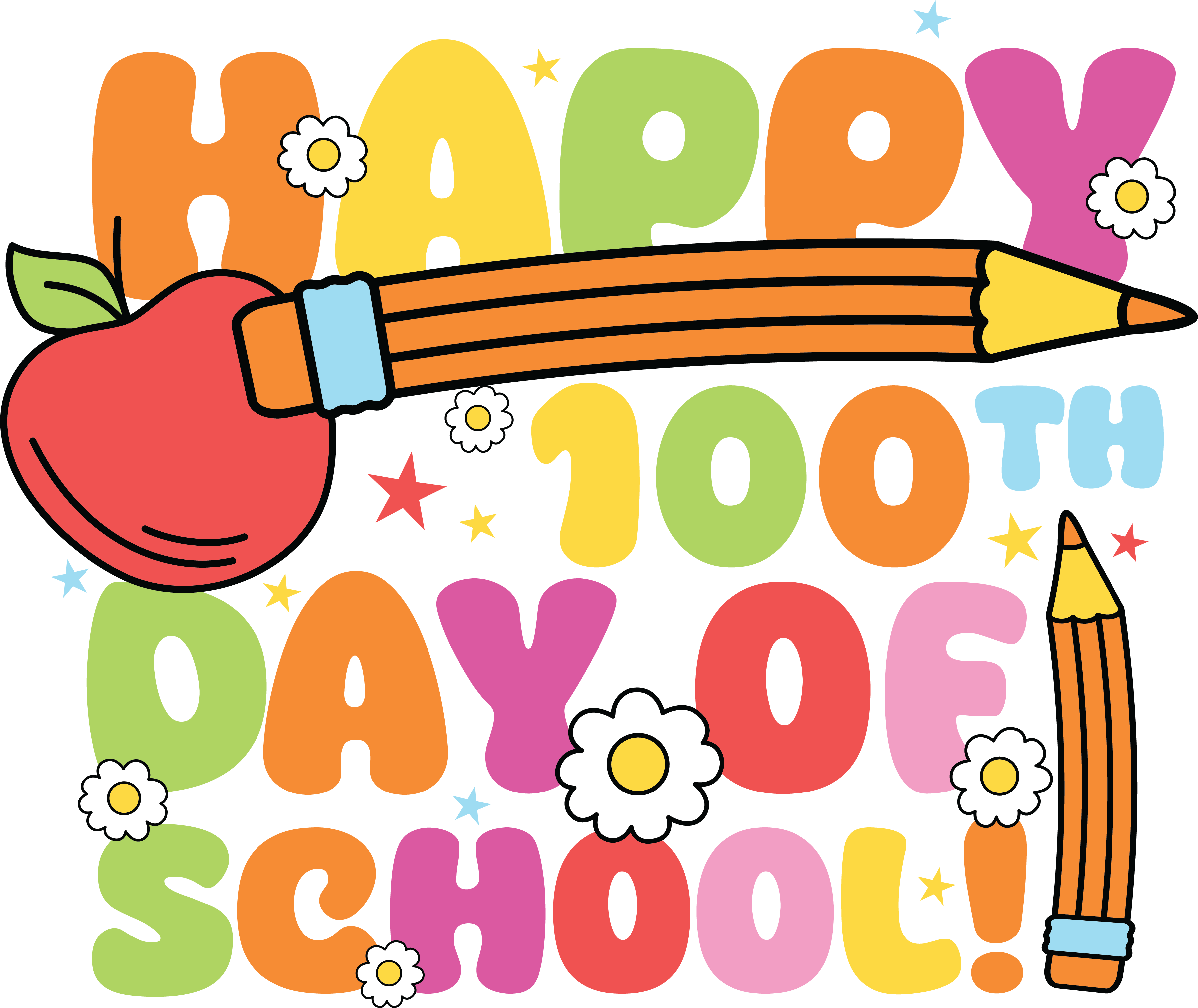 Happy 100 Days of School Teacher | DTF Ready To Press Designs