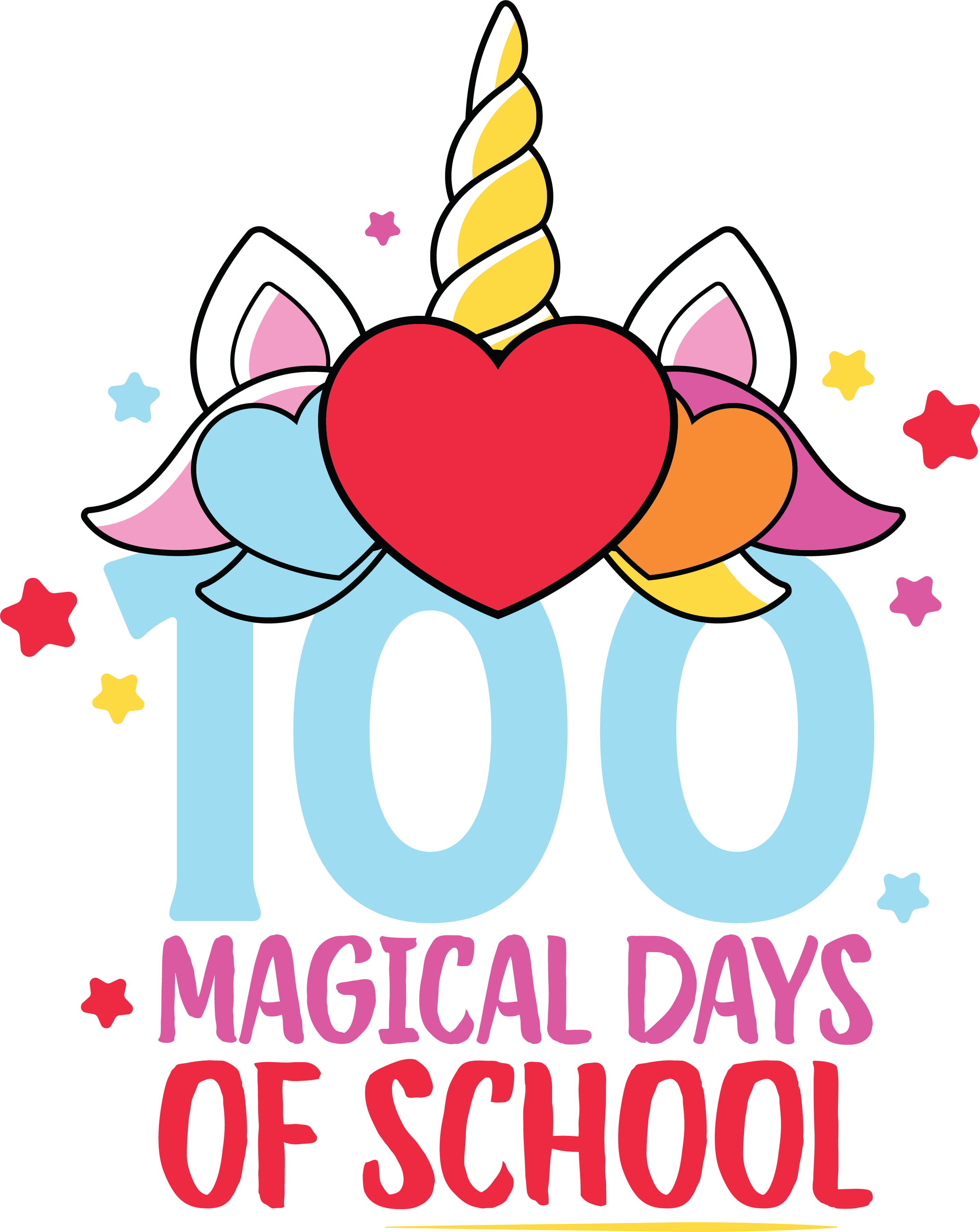 Unicorn Student 100 Magical Days of School | DTF Ready To Press Designs