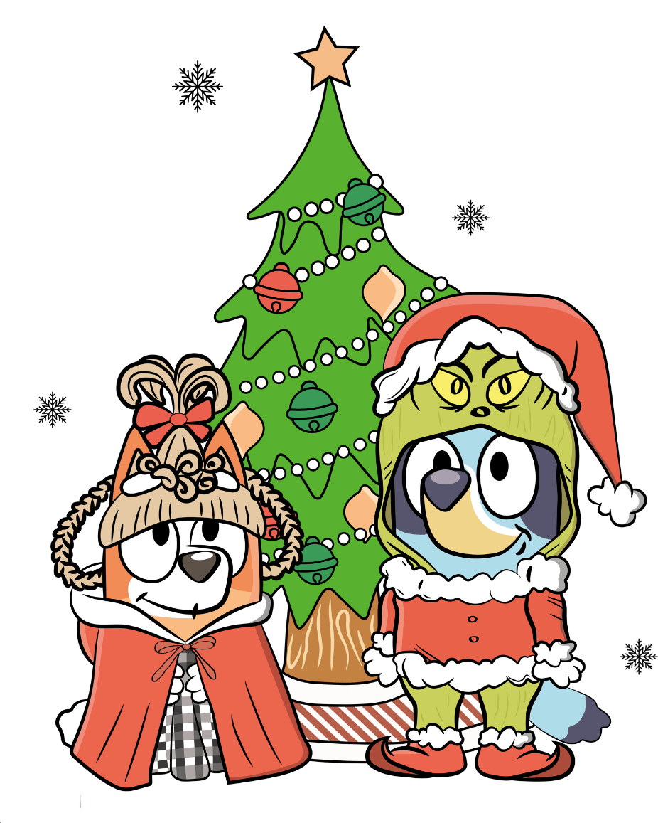 Bluey Christmas Design DTF-Ready to Press (V5) | DTF Jersey