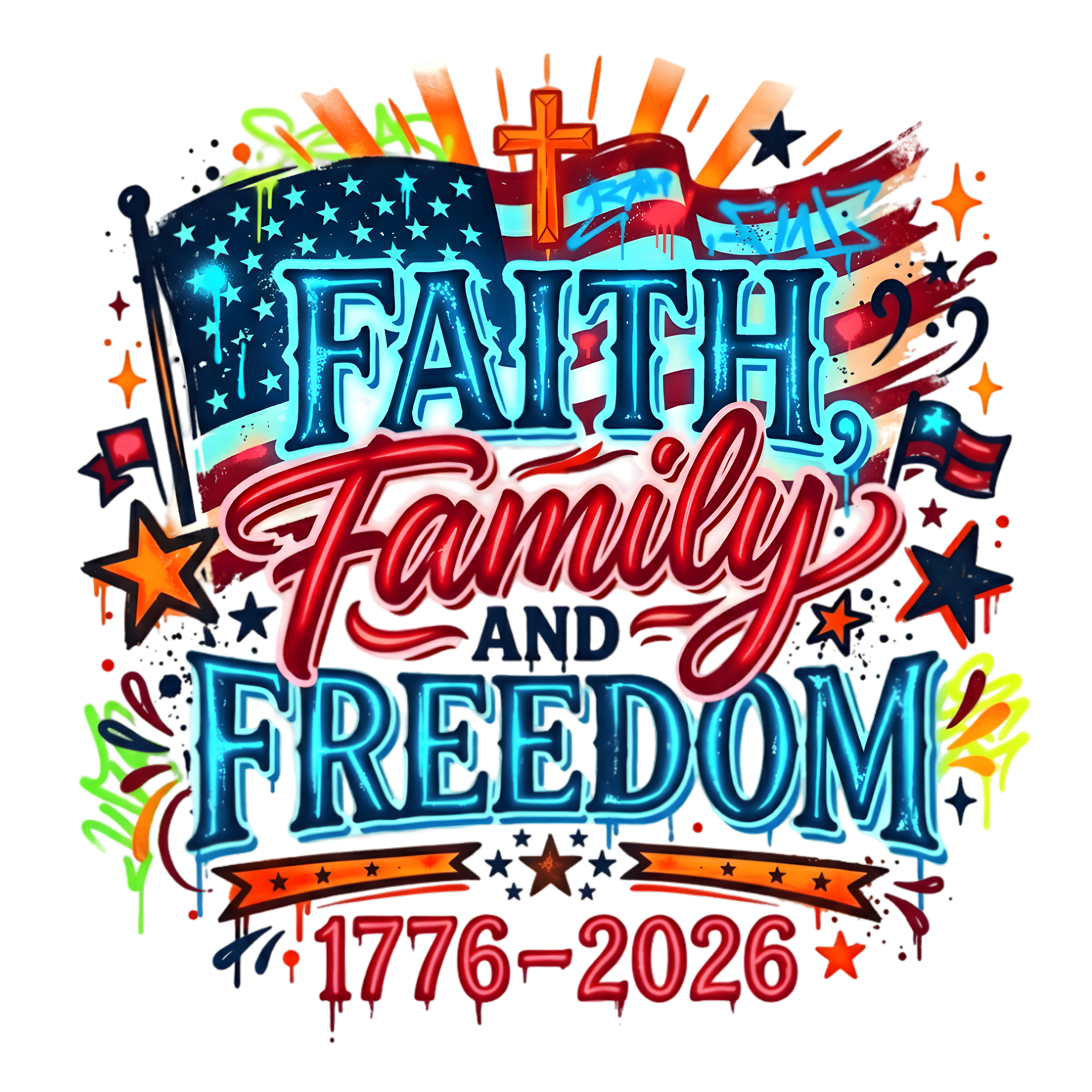 Faith Family - USA 250th Anniversary DTF-Ready to Press (V2) | DTF Jersey 2 (Copy) (Copy) (Copy)