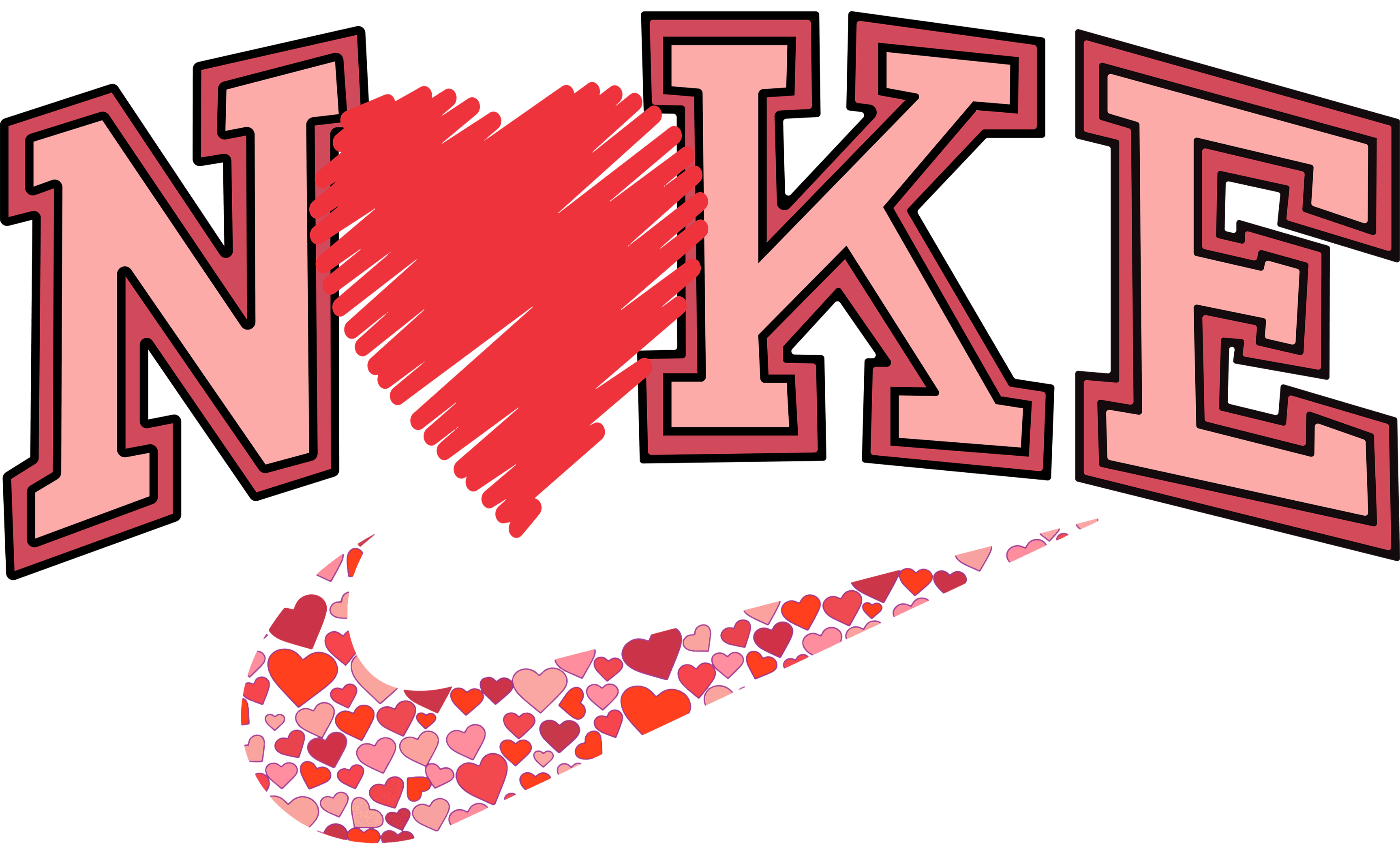 Nike Valentine's Design - DTF Ready To Press