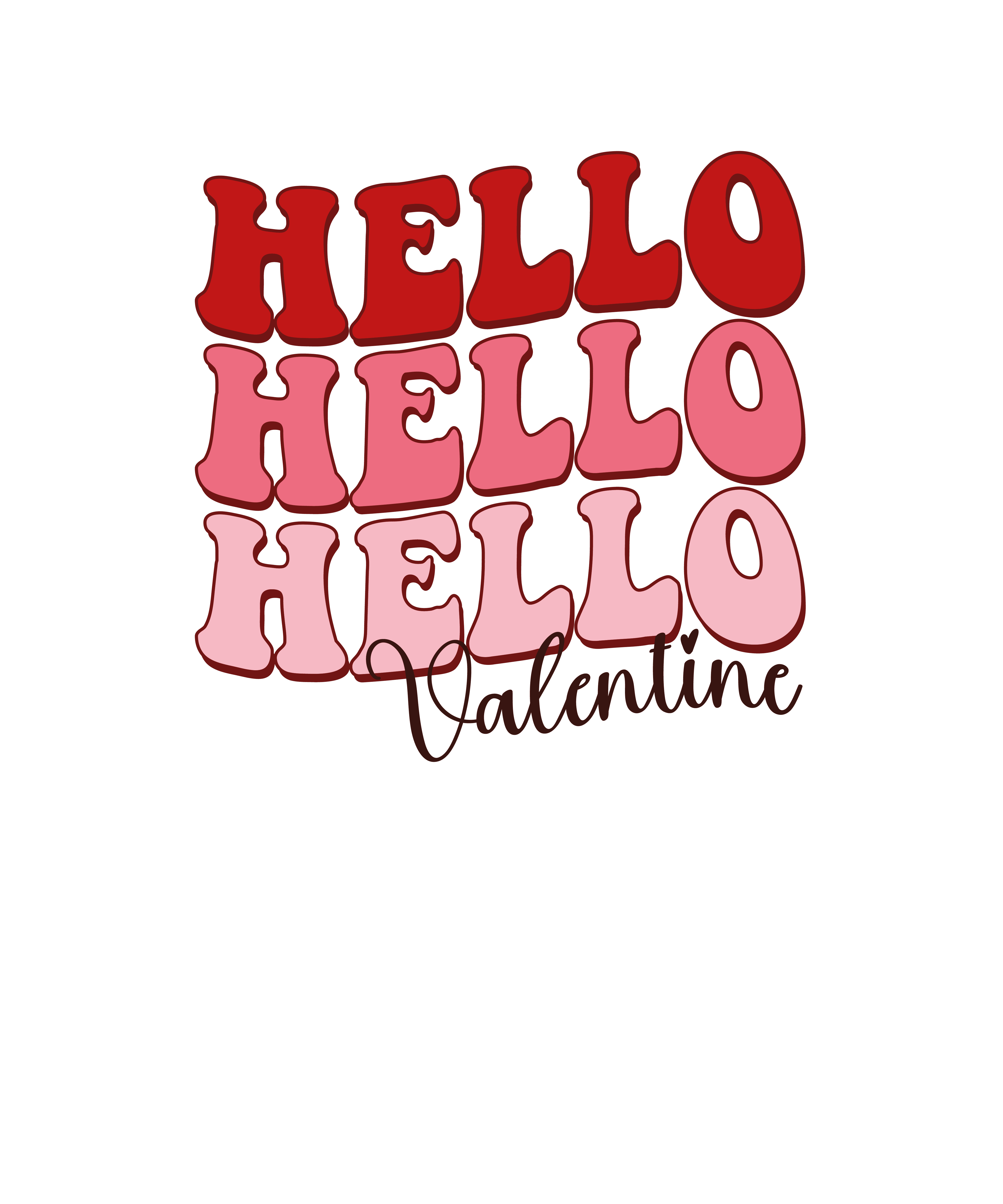 Hello Valentine Valentine's Design - DTF Ready To Press