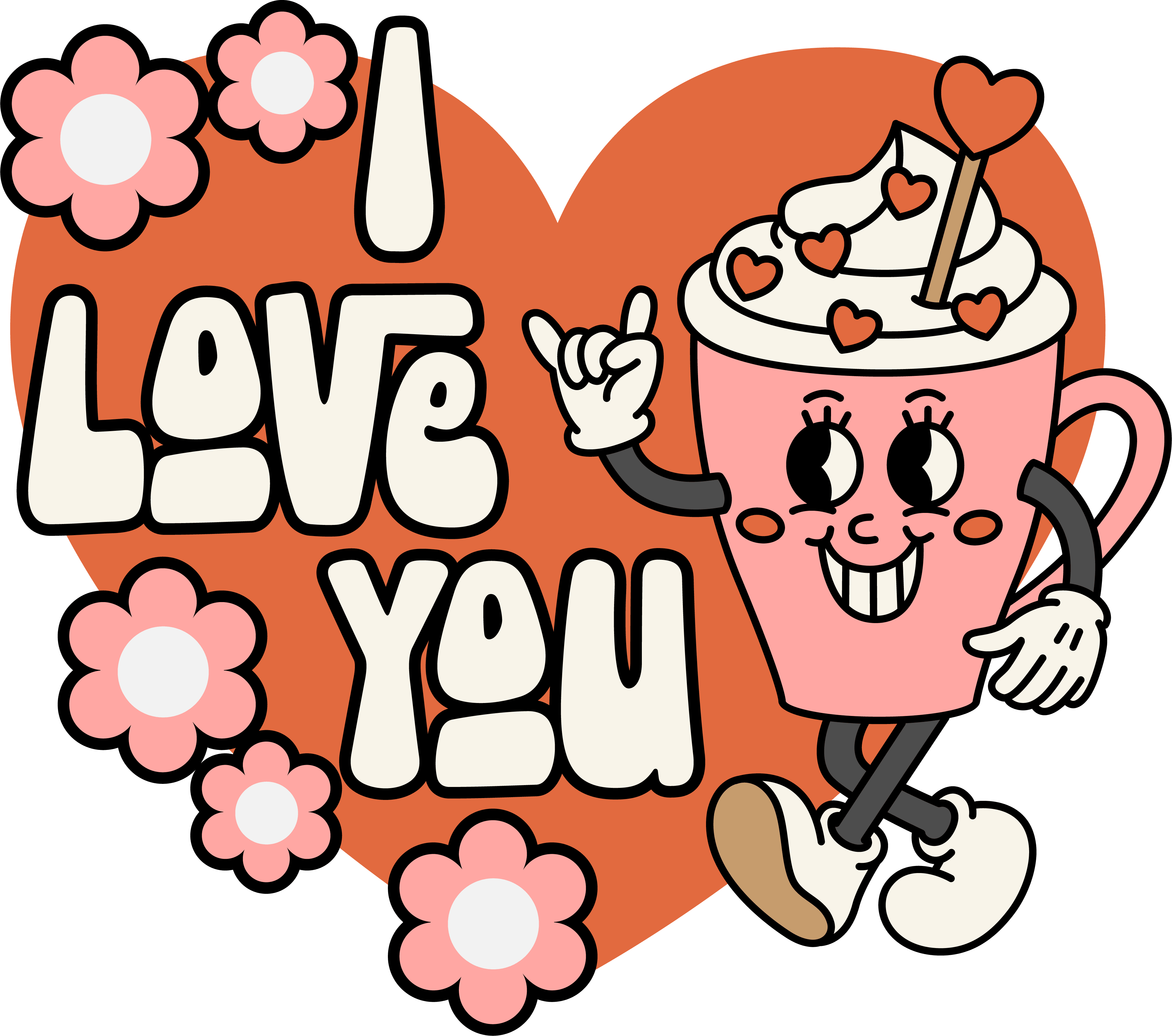 Love You Valentine's Design - DTF Ready To Press