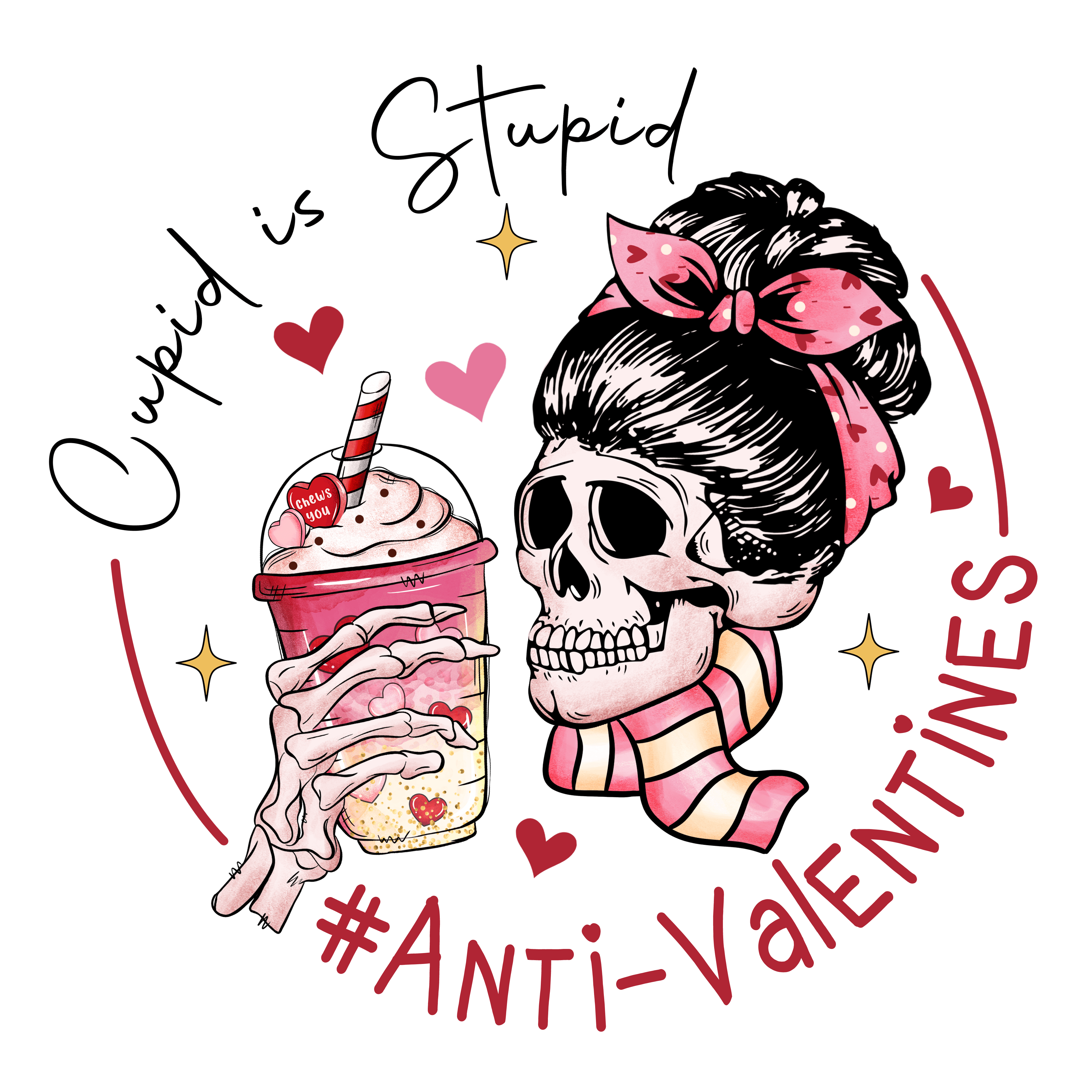 Cupid is Stupid Anti Valentines Valentine's Design - DTF Ready To Press