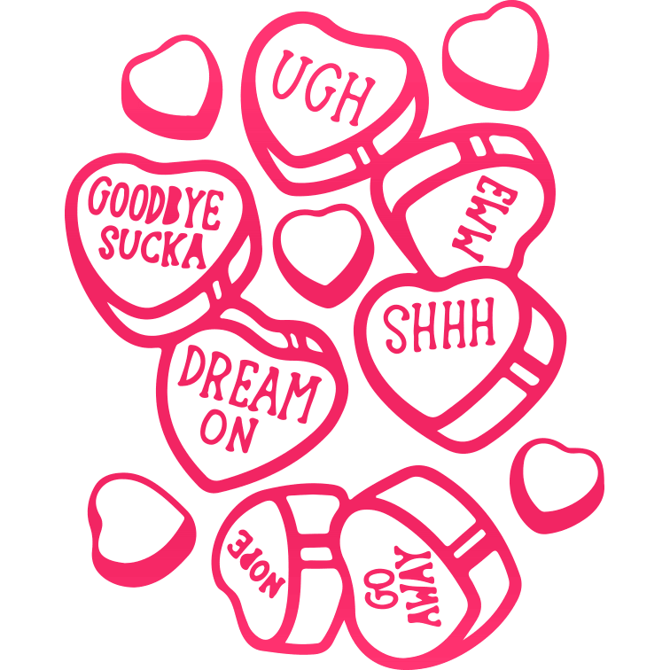Hearts Valentine's Design - DTF Ready To Press - DTF Dallas