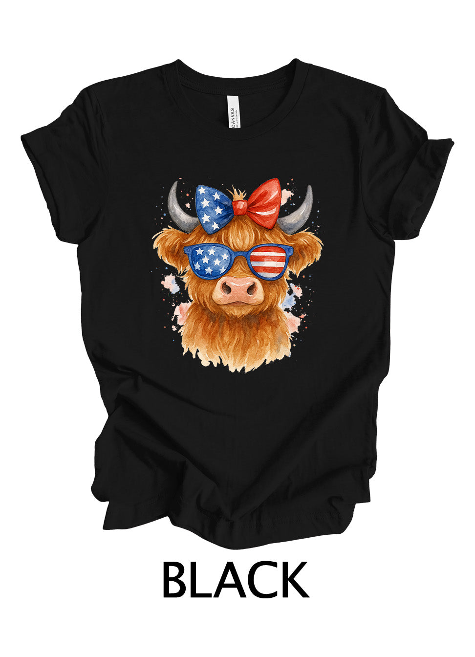 Americana Highland Cow | 4th Of July Ready To Press Designs