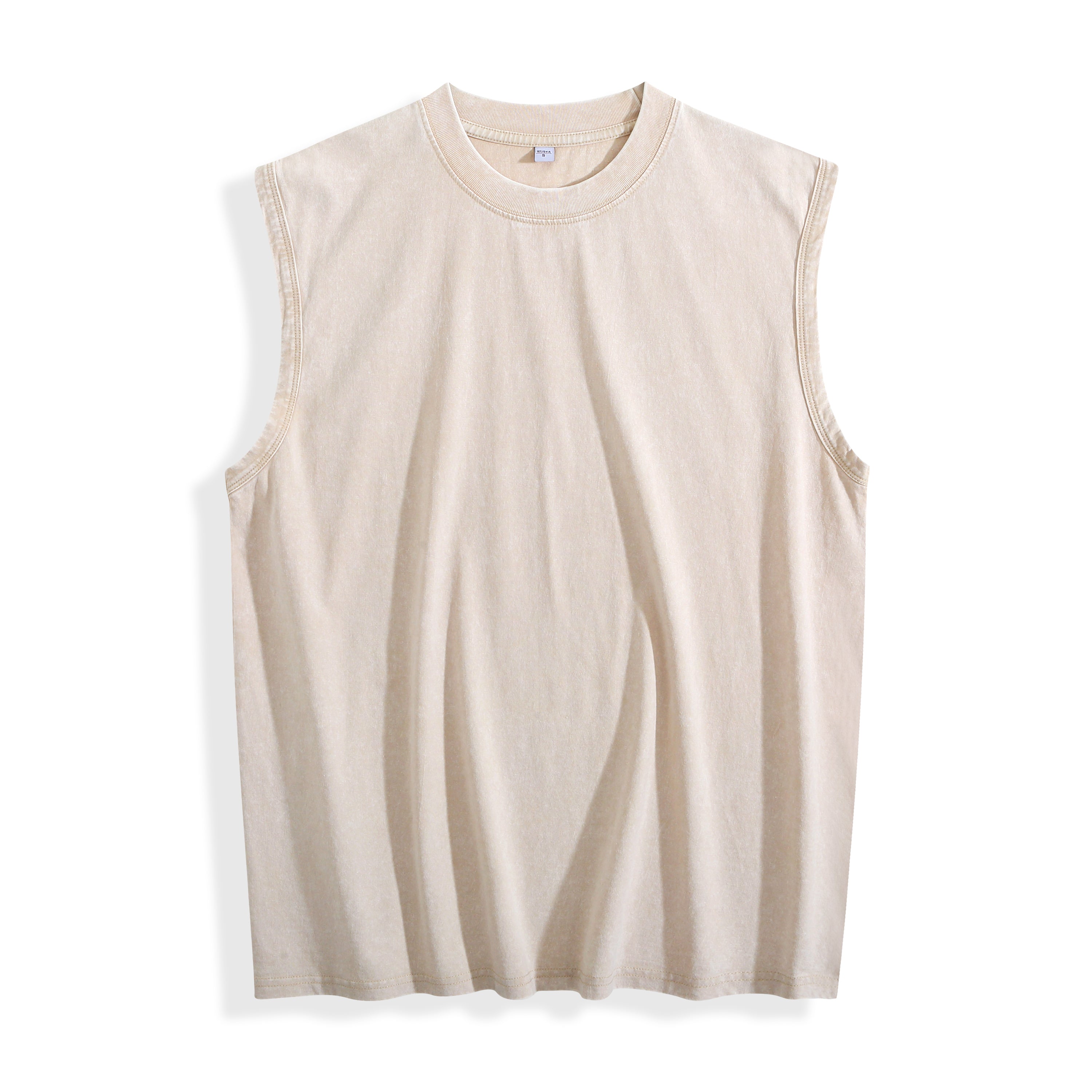 Custom | Acid Wash Oversized Sleeveless Muscle Tee blank apparel for custom DTF printing (view 4)