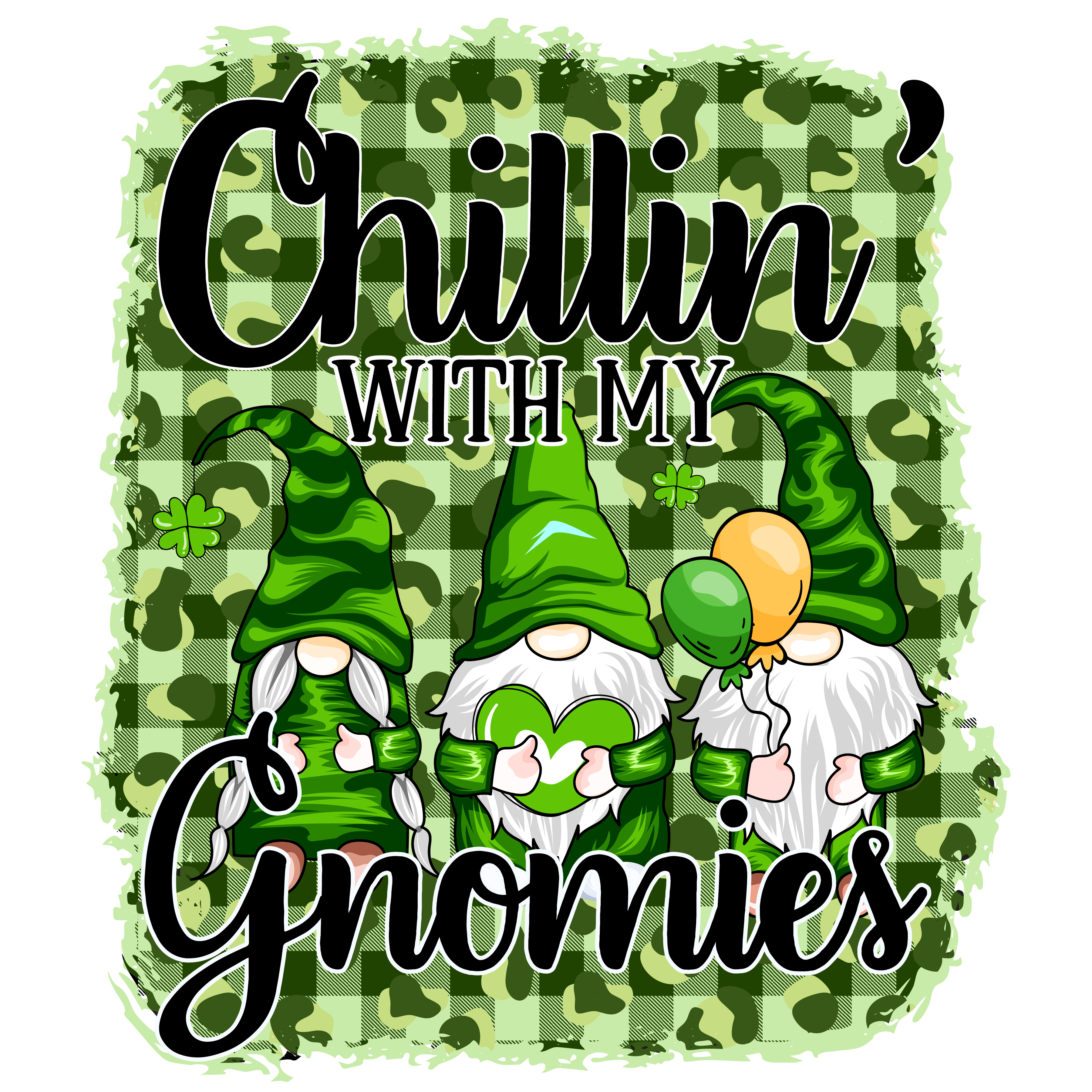 Chilling with My Gnomies Saint Patrick's Design | DTF Jersey
