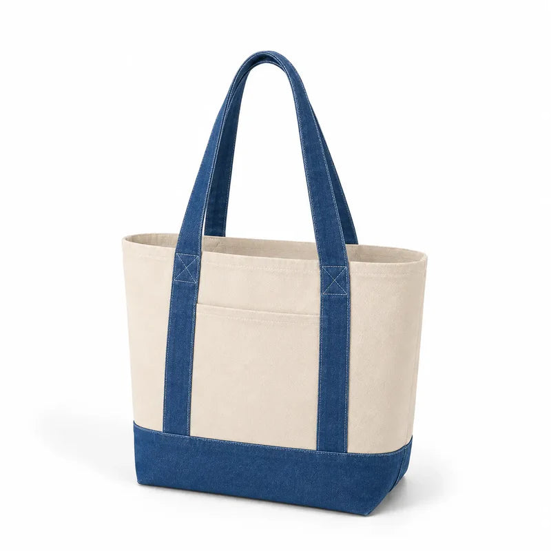 Iconic Denim Tote Bag with Front Pocket - DE238 | Premium Denim Tote for Custom Printing