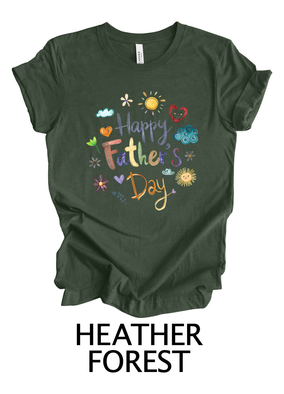 Colorful Happy Father’s Day Crayon Design | Father's Day Ready To Press