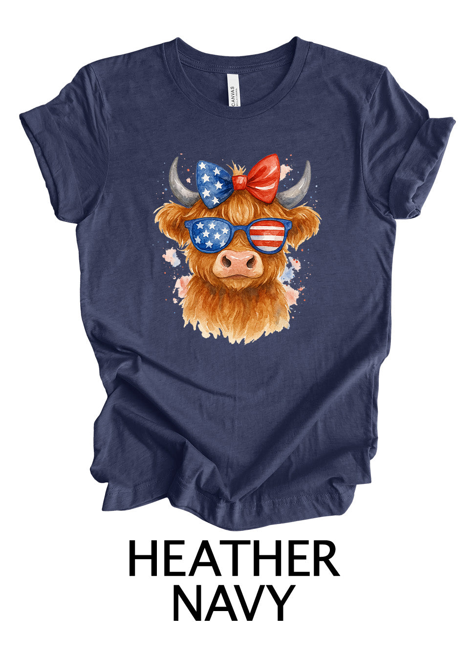 Americana Highland Cow | 4th Of July Ready To Press Designs