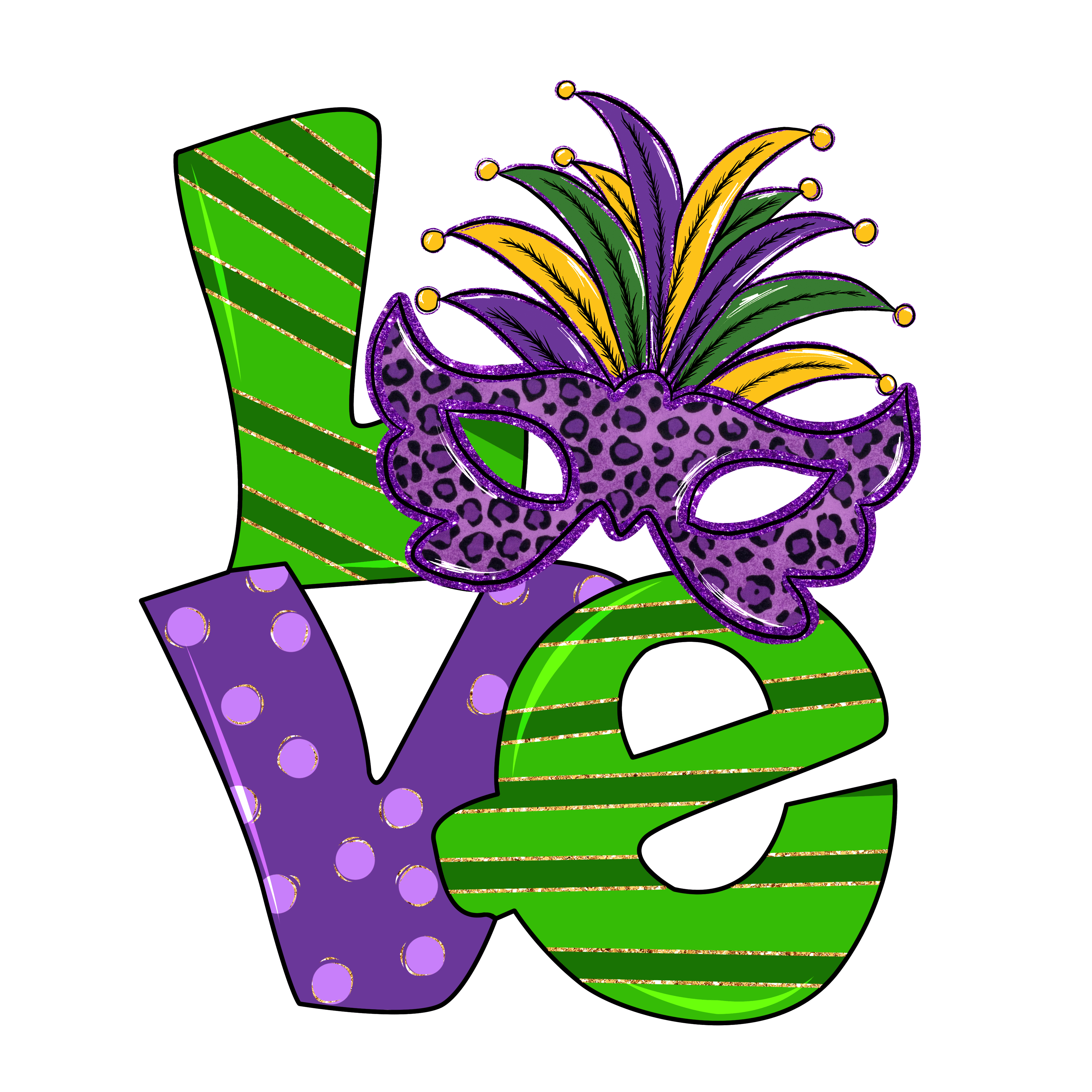 Fat Tuesday Love - Mardi Gras Carnival Design | DTF Jersey