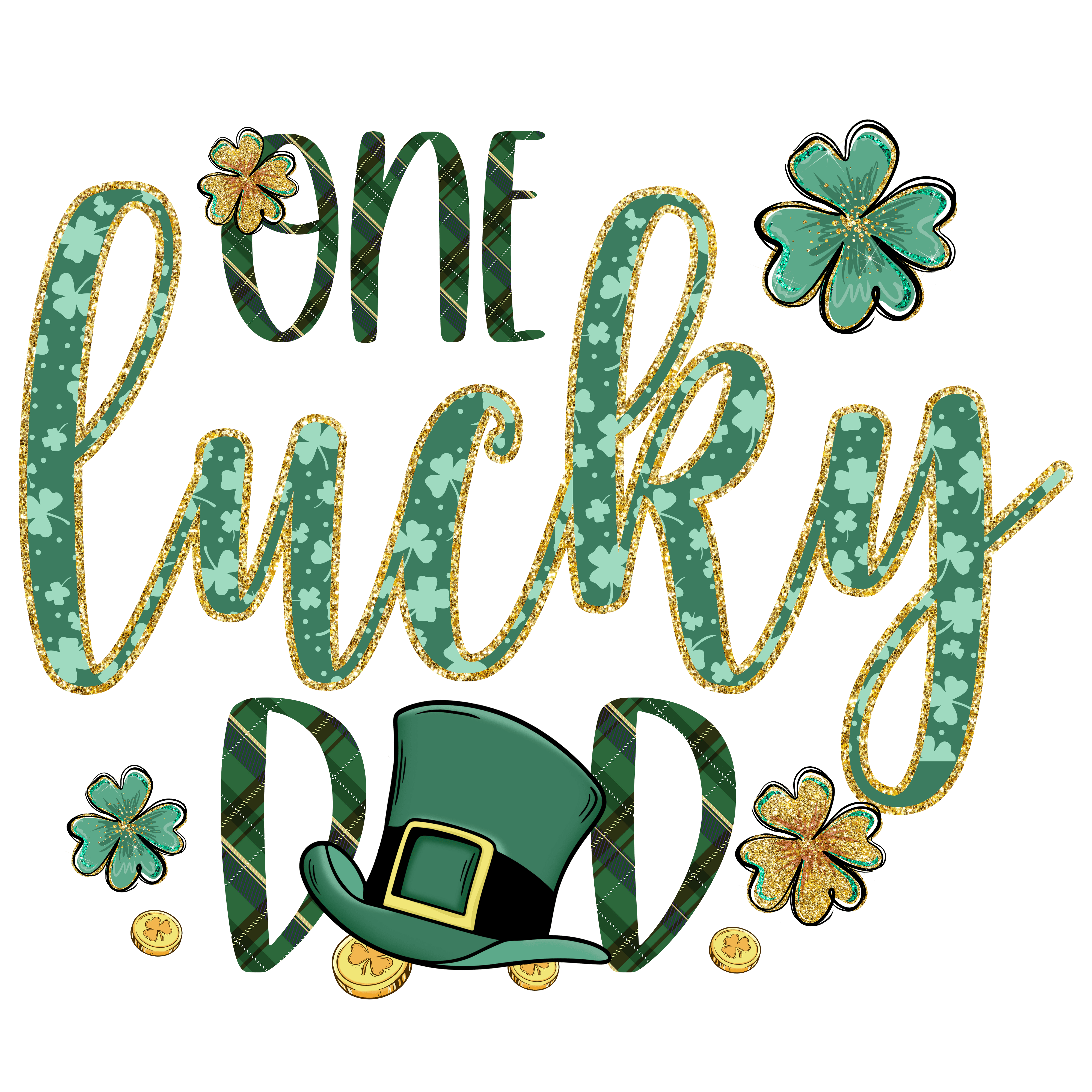 One Lucky Dad Saint Patrick Day Design | DTF Jersey