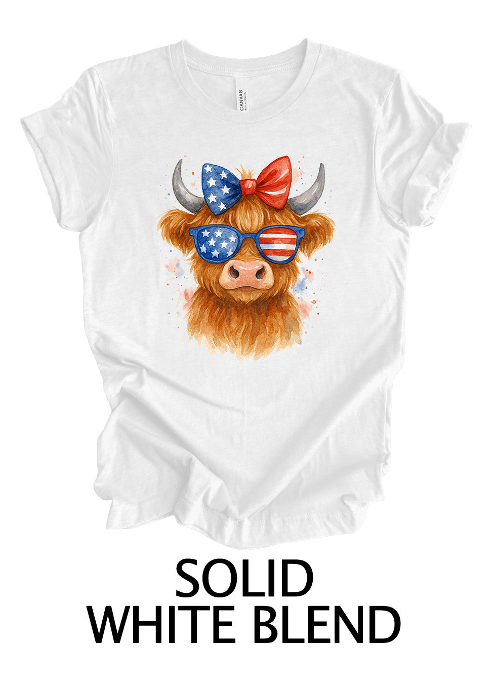 Americana Highland Cow | 4th Of July Ready To Press Designs
