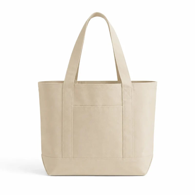 Large Canvas Tote Bag with Front Pocket - TG238 | Custom Print Ready Cotton Tote