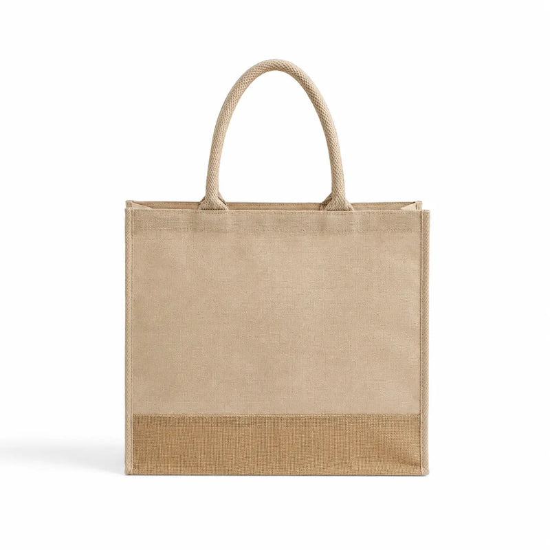 Heavy Duty Jute Blend Tote Bag with Full Gusset - TJ913 | Large Reusable Tote for Custom Printing