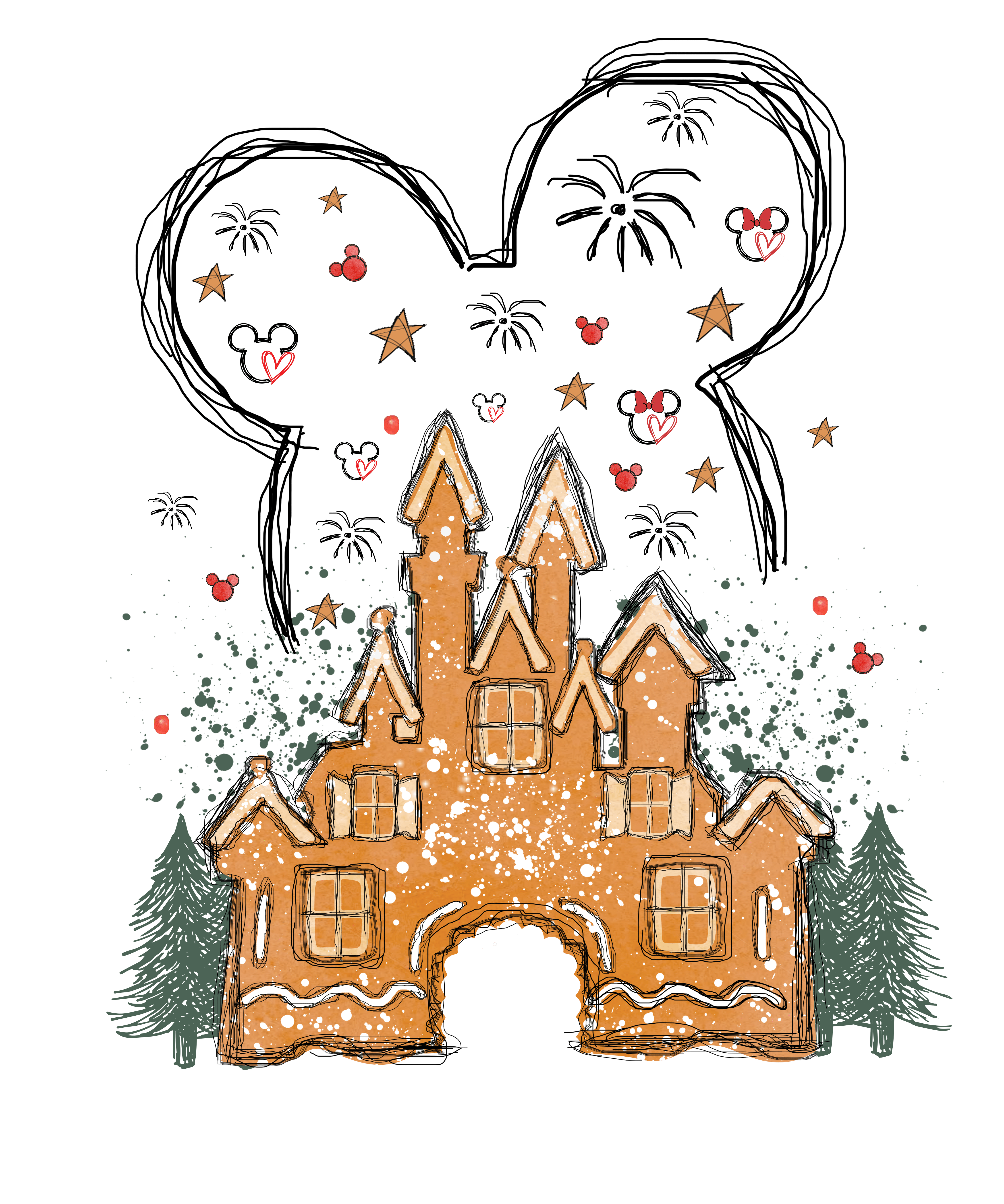 Mickey Mouse Disneyland Christmas Tree Design | DTF Jersey