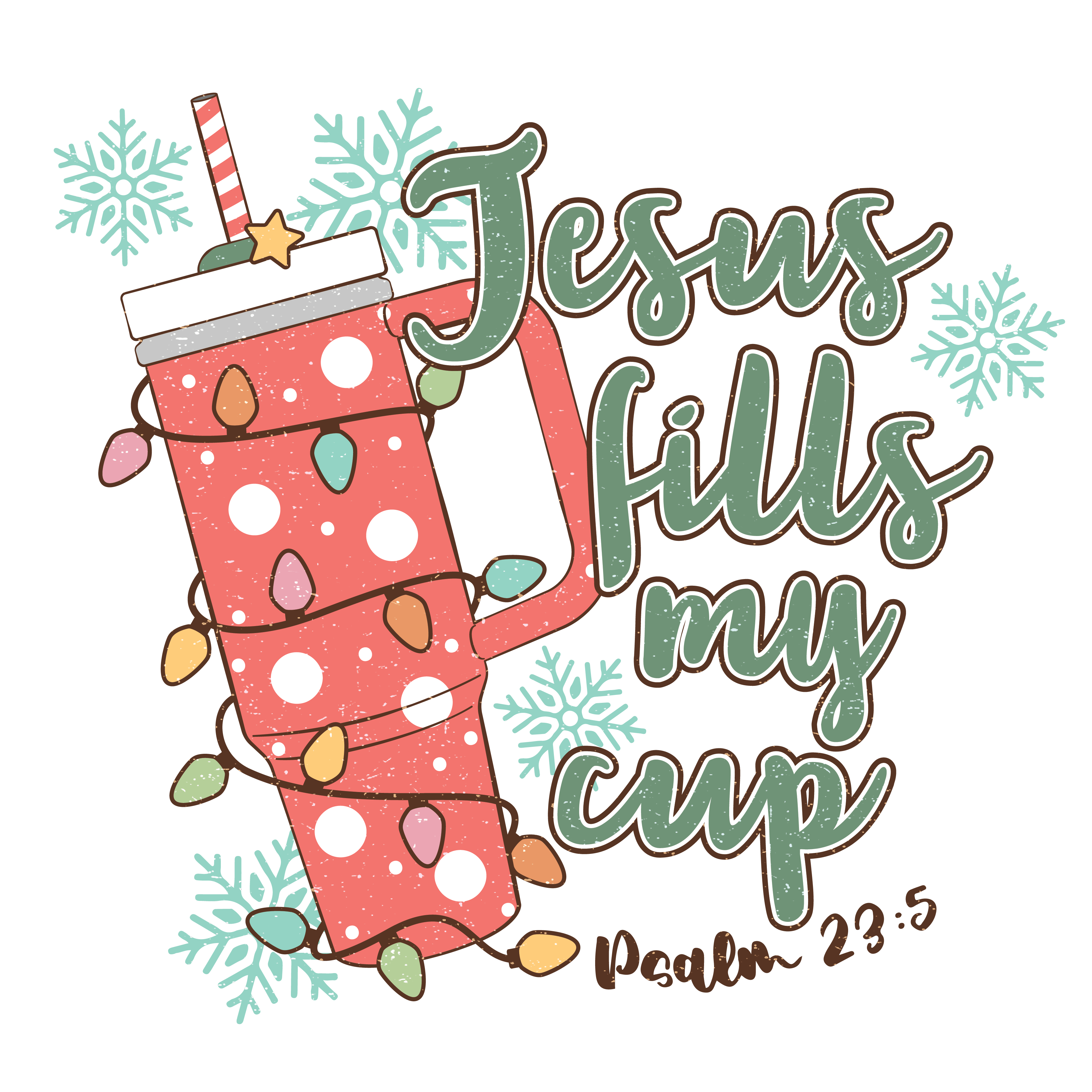 Jesus Fills My Cup Christmas Design | DTF Jersey