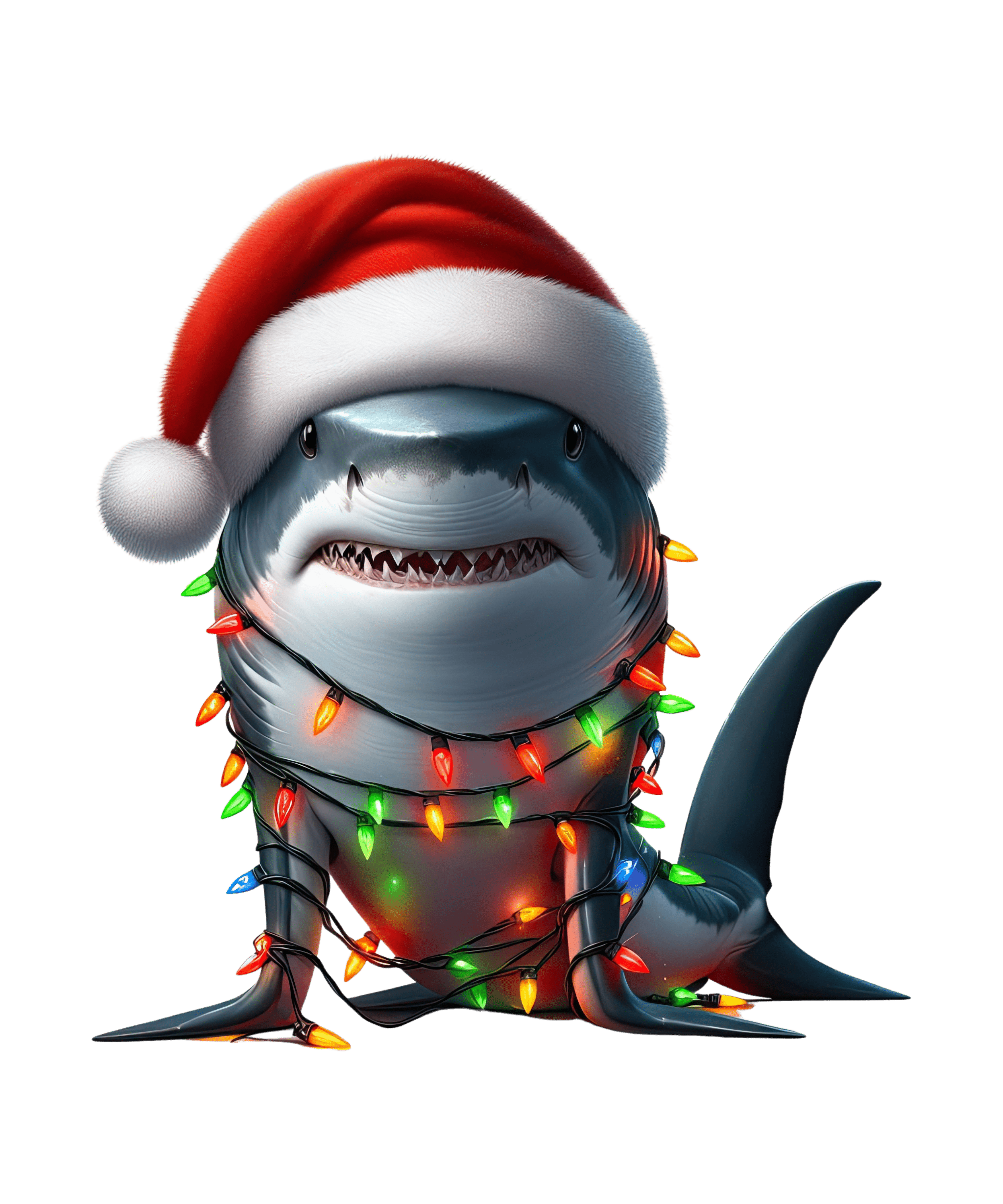 Christmas Shark Tree Design - DTF Ready To Press