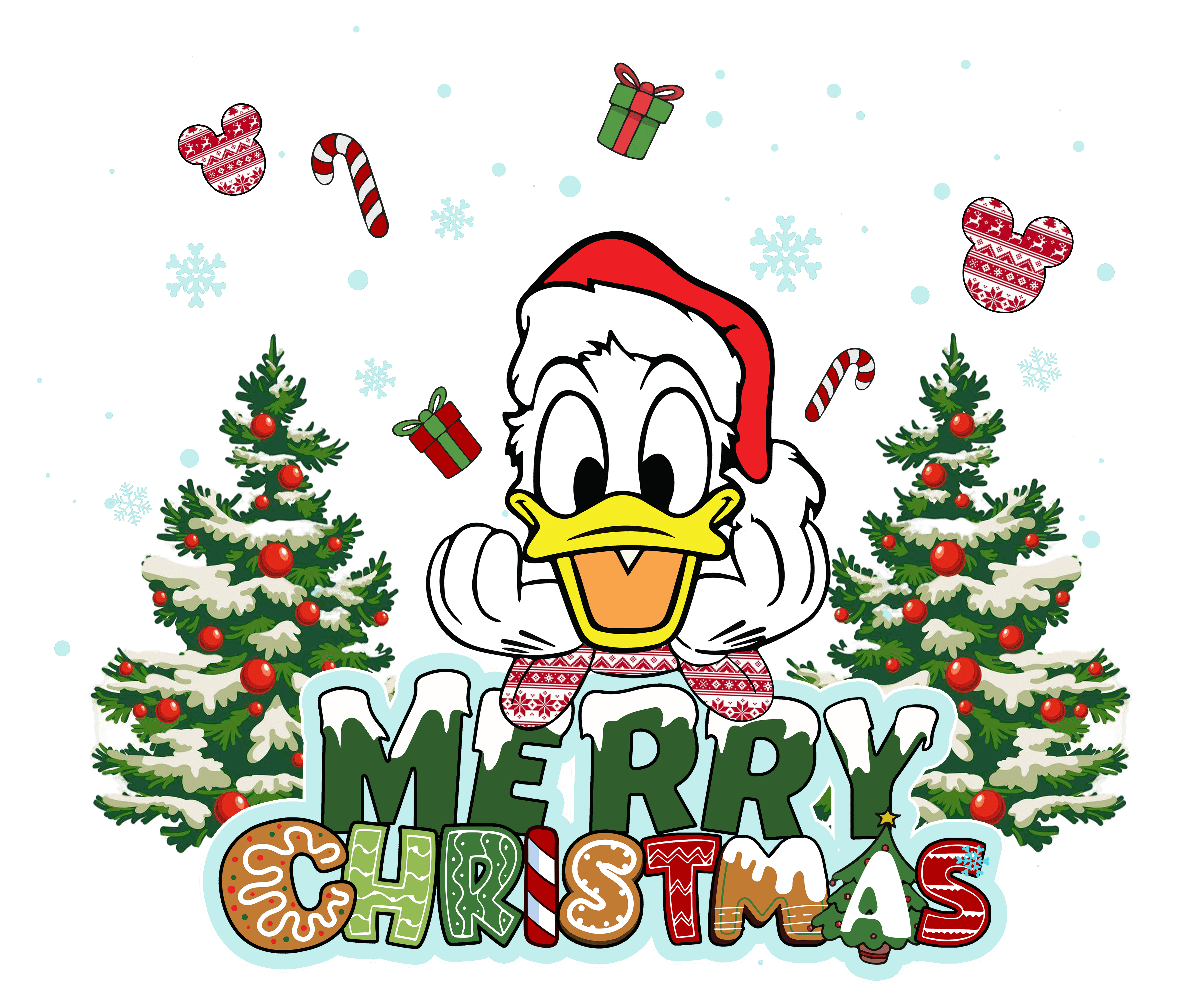 Donald Duck Christmas Tree Design | DTF Jersey