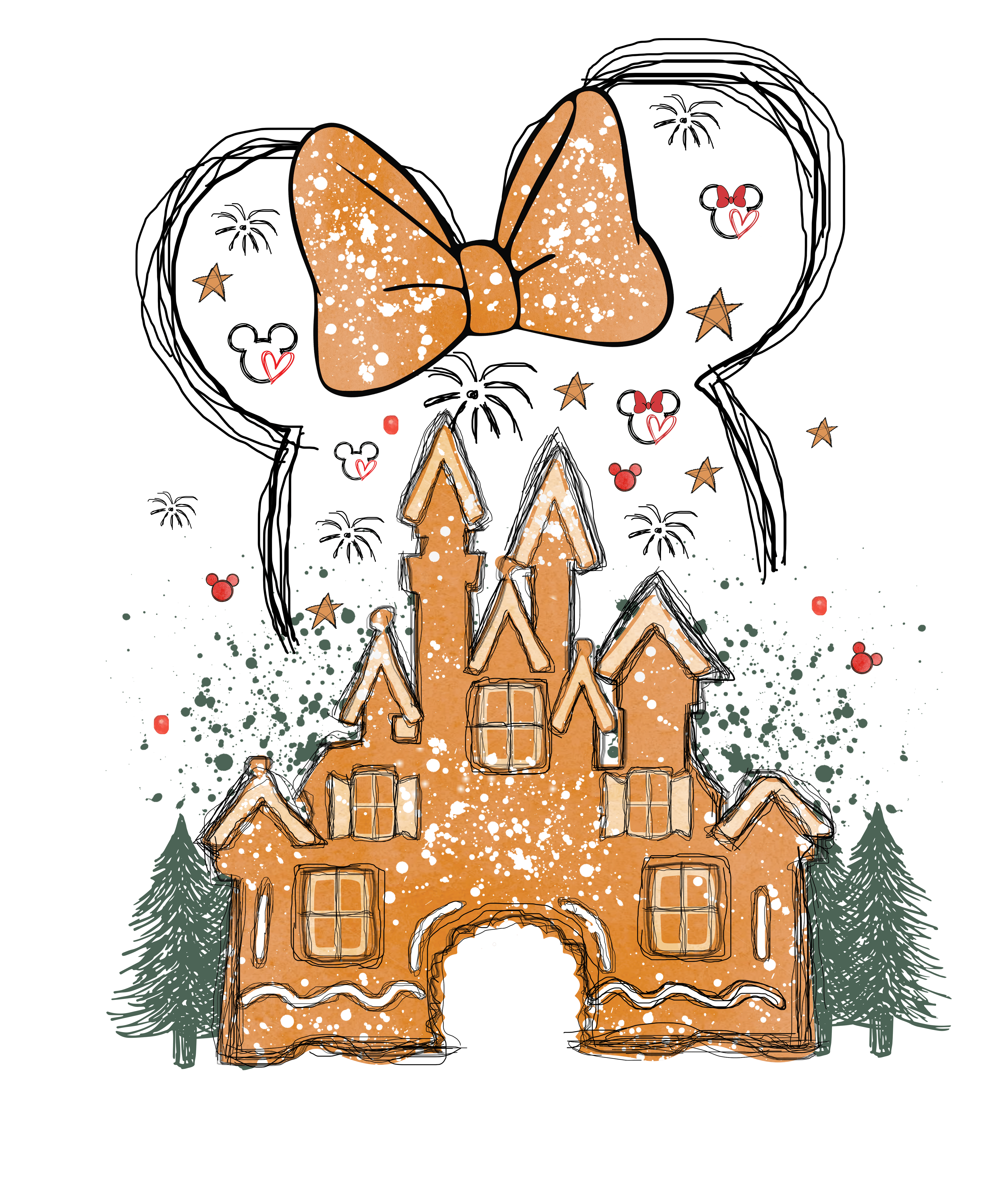 Minnie Mouse Disneyland Christmas Tree Design | DTF Jersey