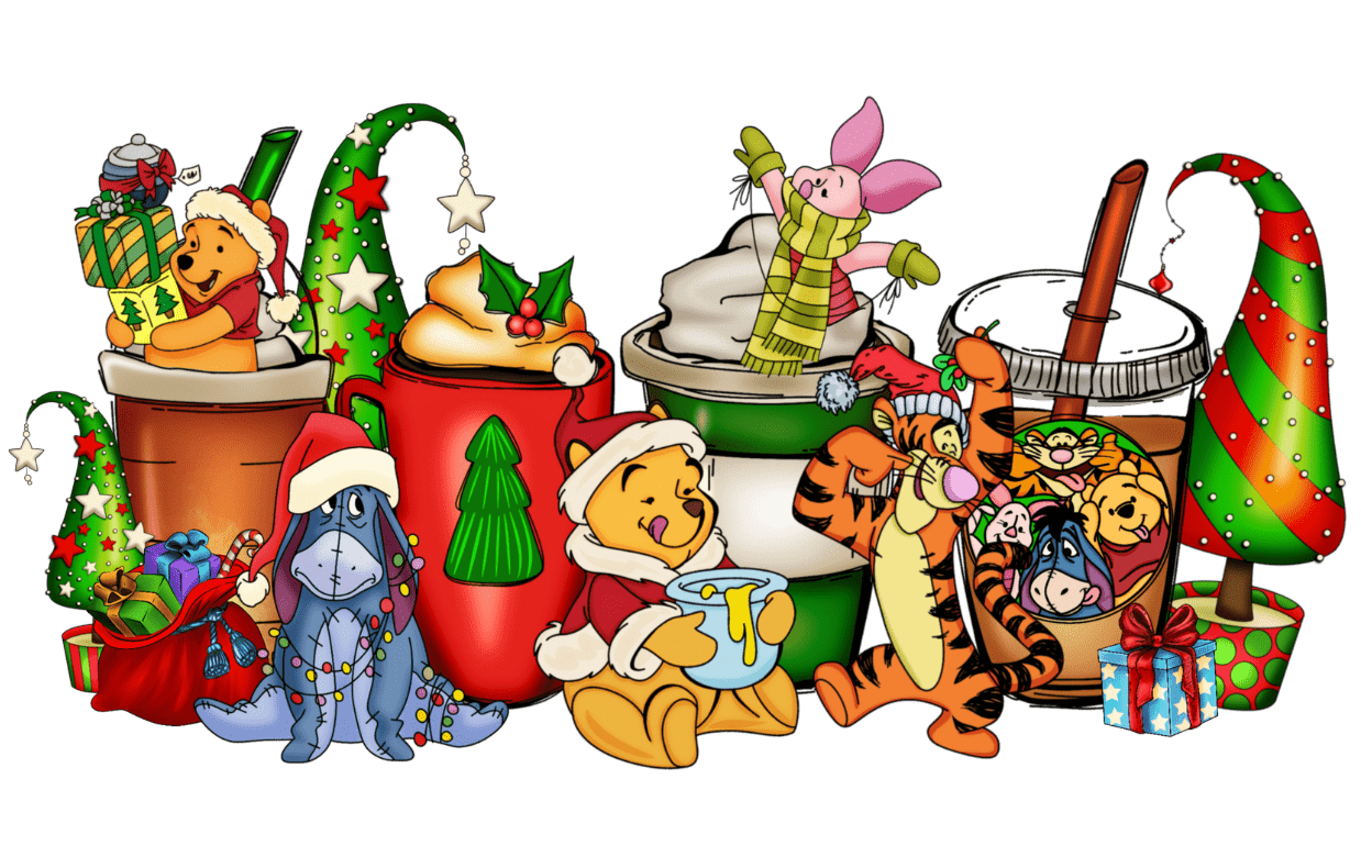 Winnie the Pooh Christmas Cups DTF Ready V1 | DTF Jersey