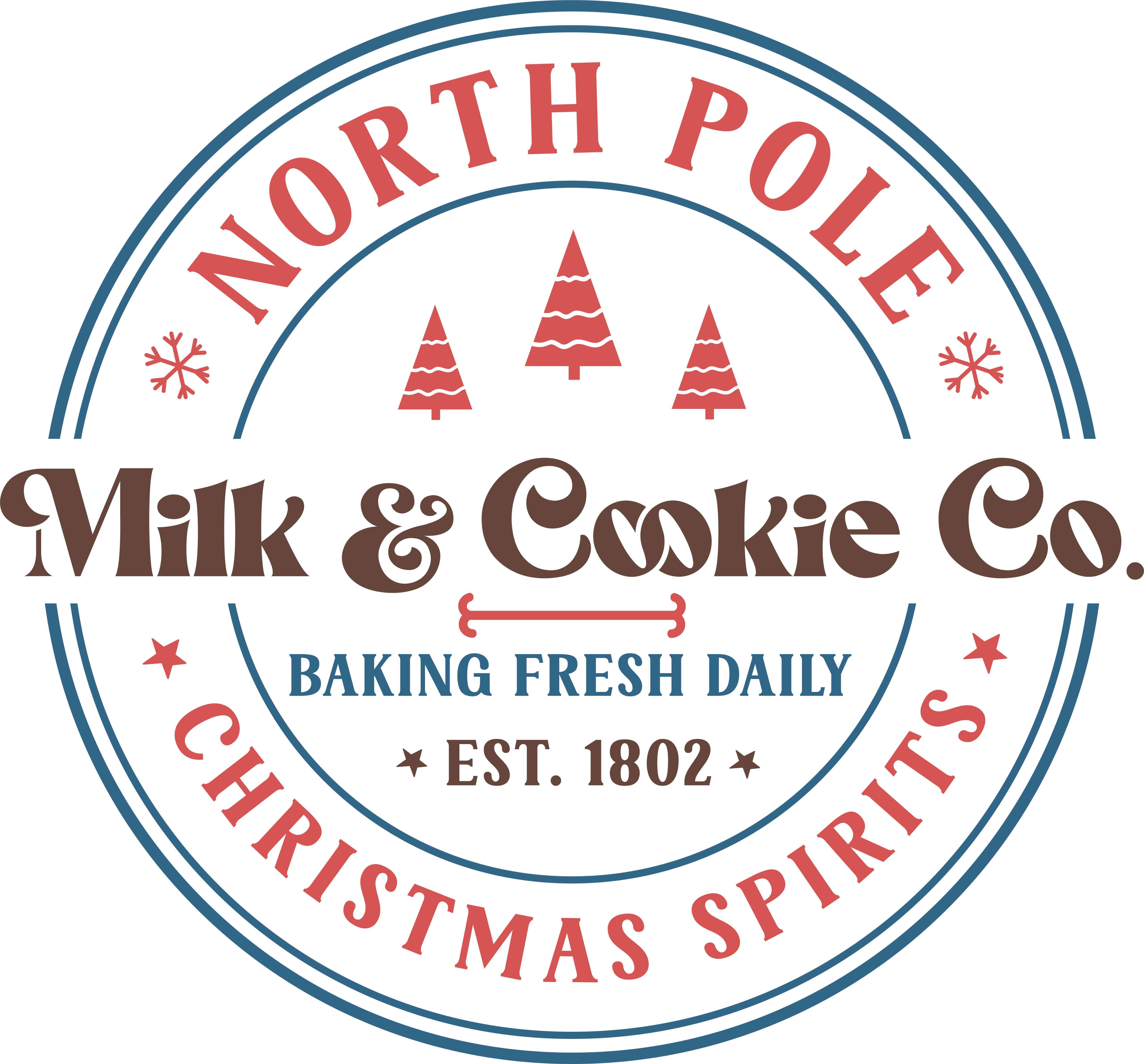 Milk Cookie Co. Christmas Design - DTF Ready To Press