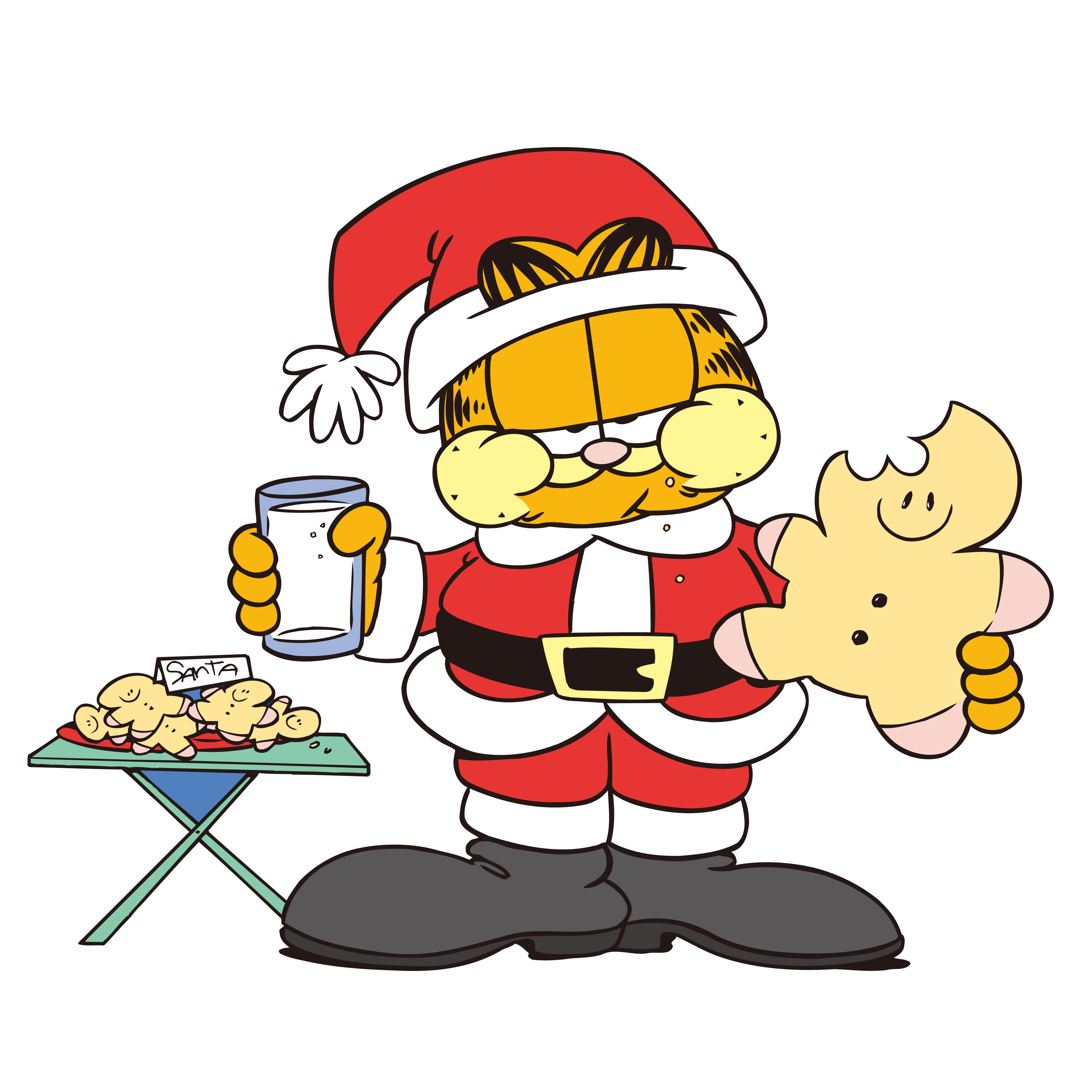 Santa Garfield Design - DTF Ready To Press