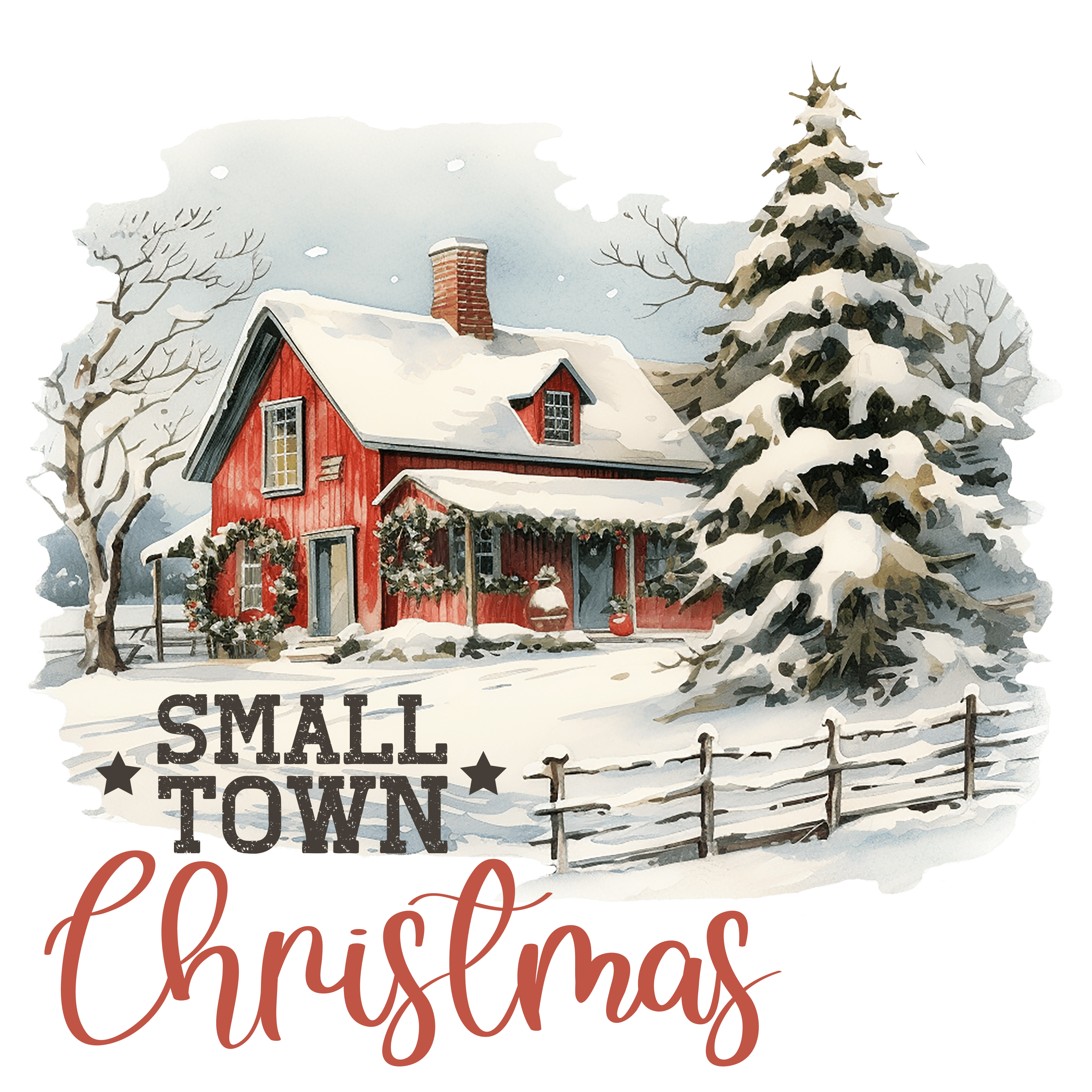 Small Town Christmas Design - DTF Ready To Press