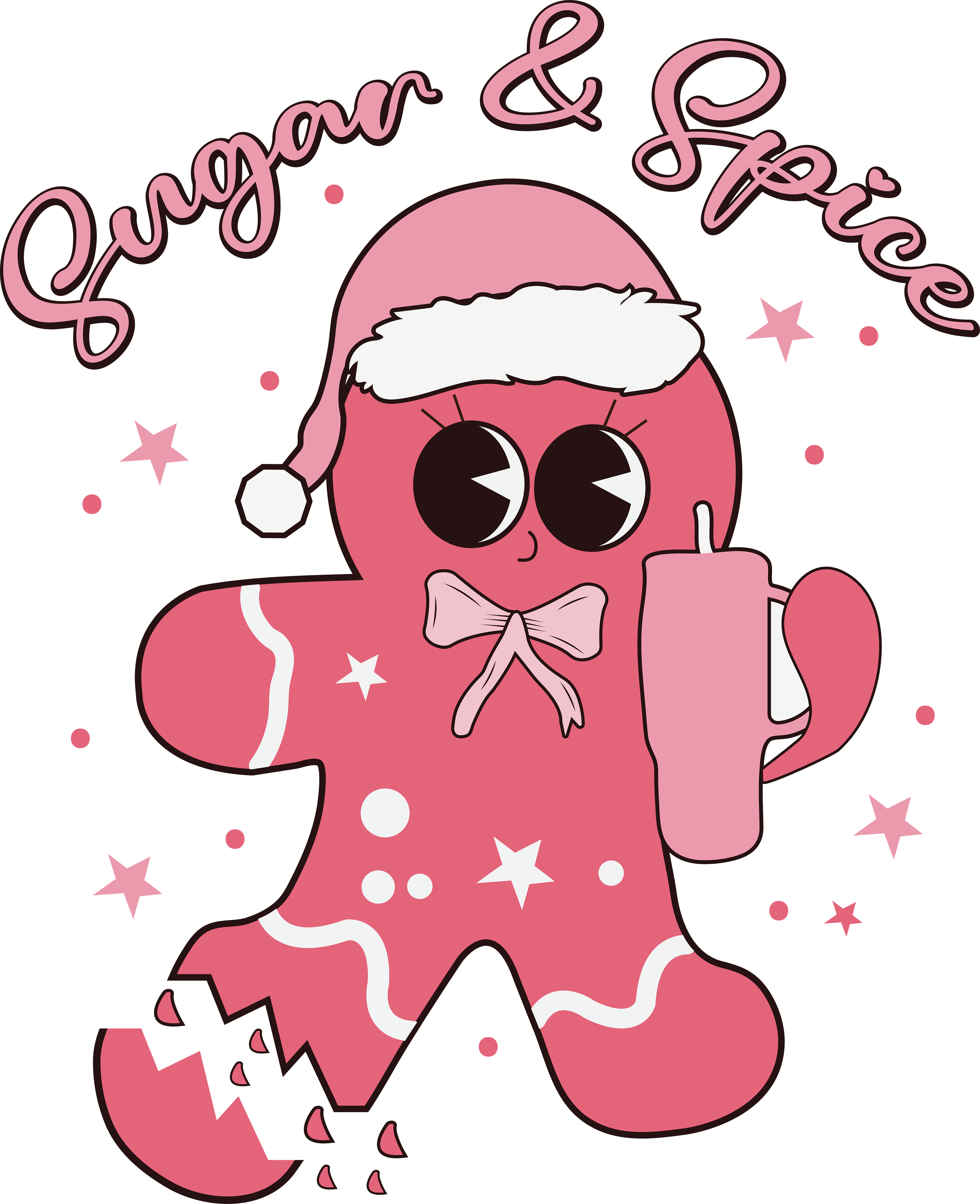 Sugar Spice Christmas Design - DTF Ready To Press