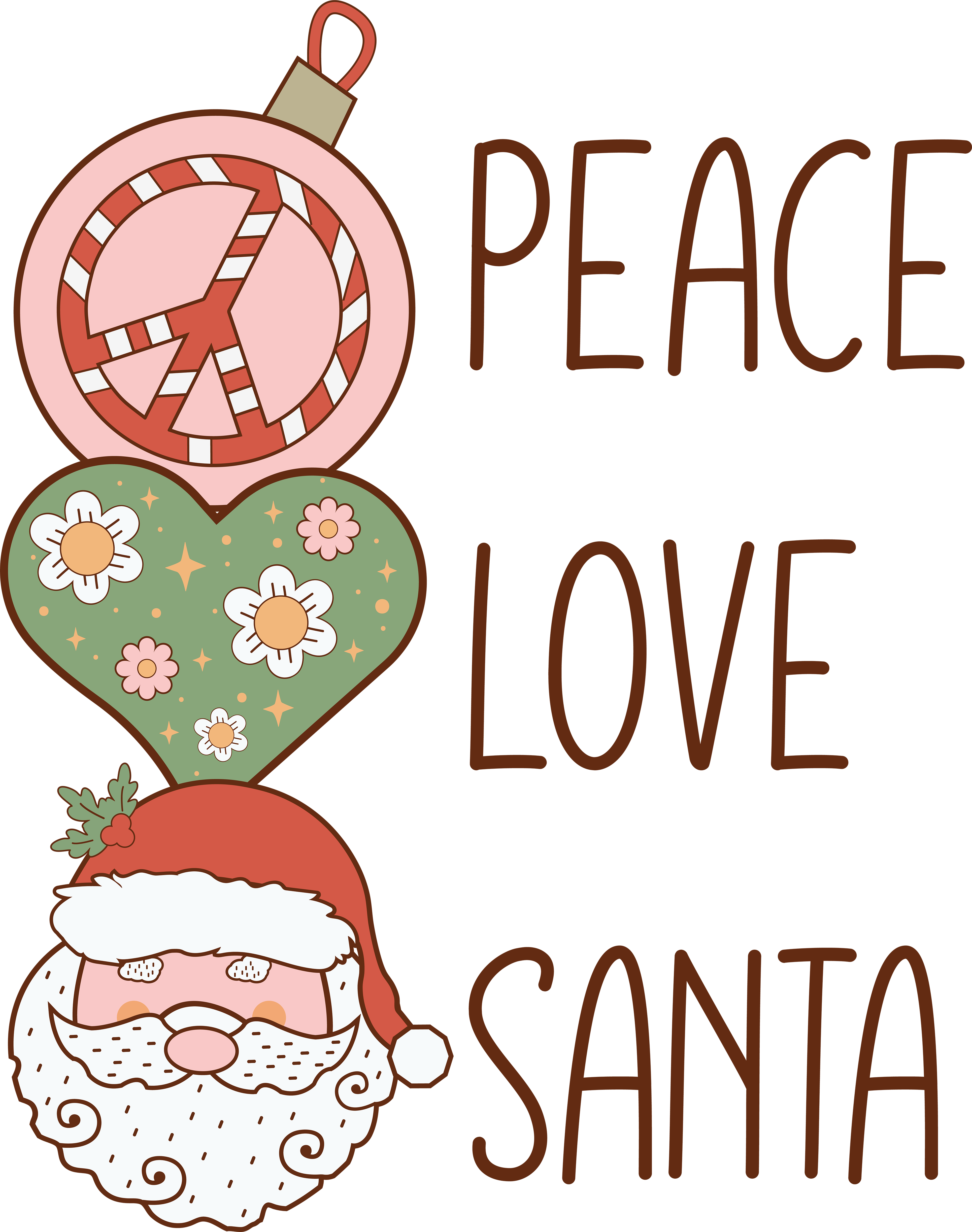 Peace Love Santa Christmas Design | DTF Jersey
