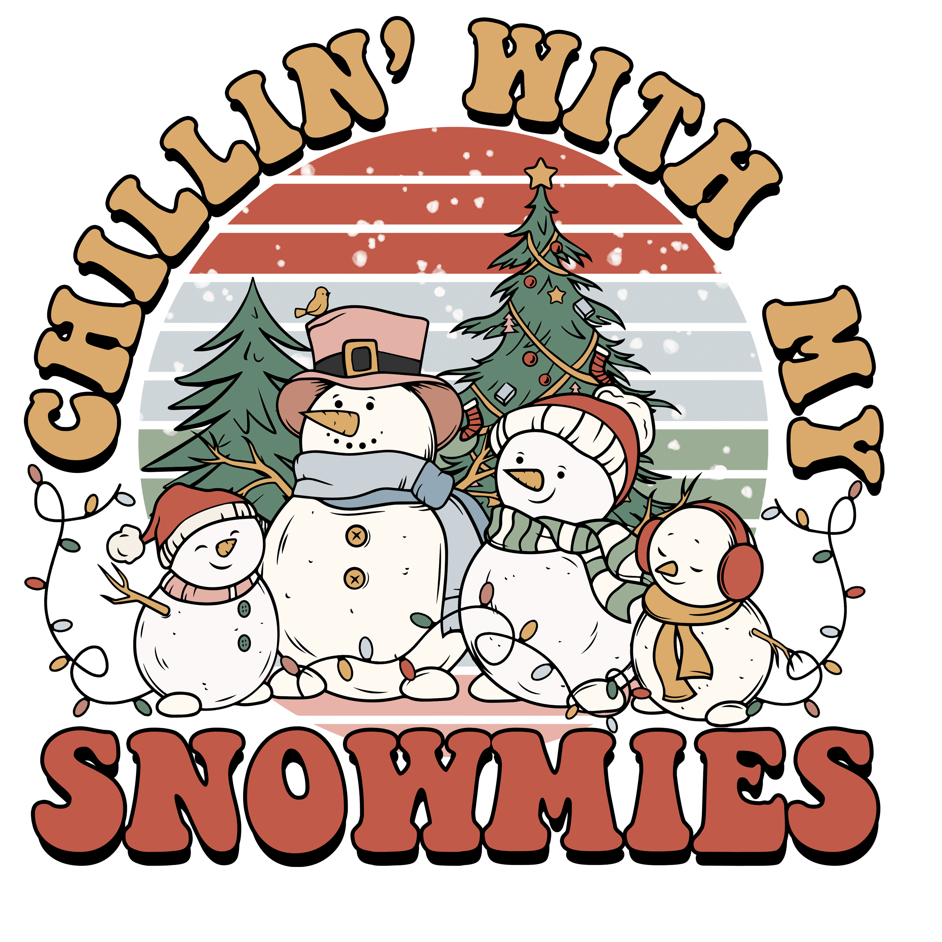 Snowmies Christmas Design - DTF Ready To Press