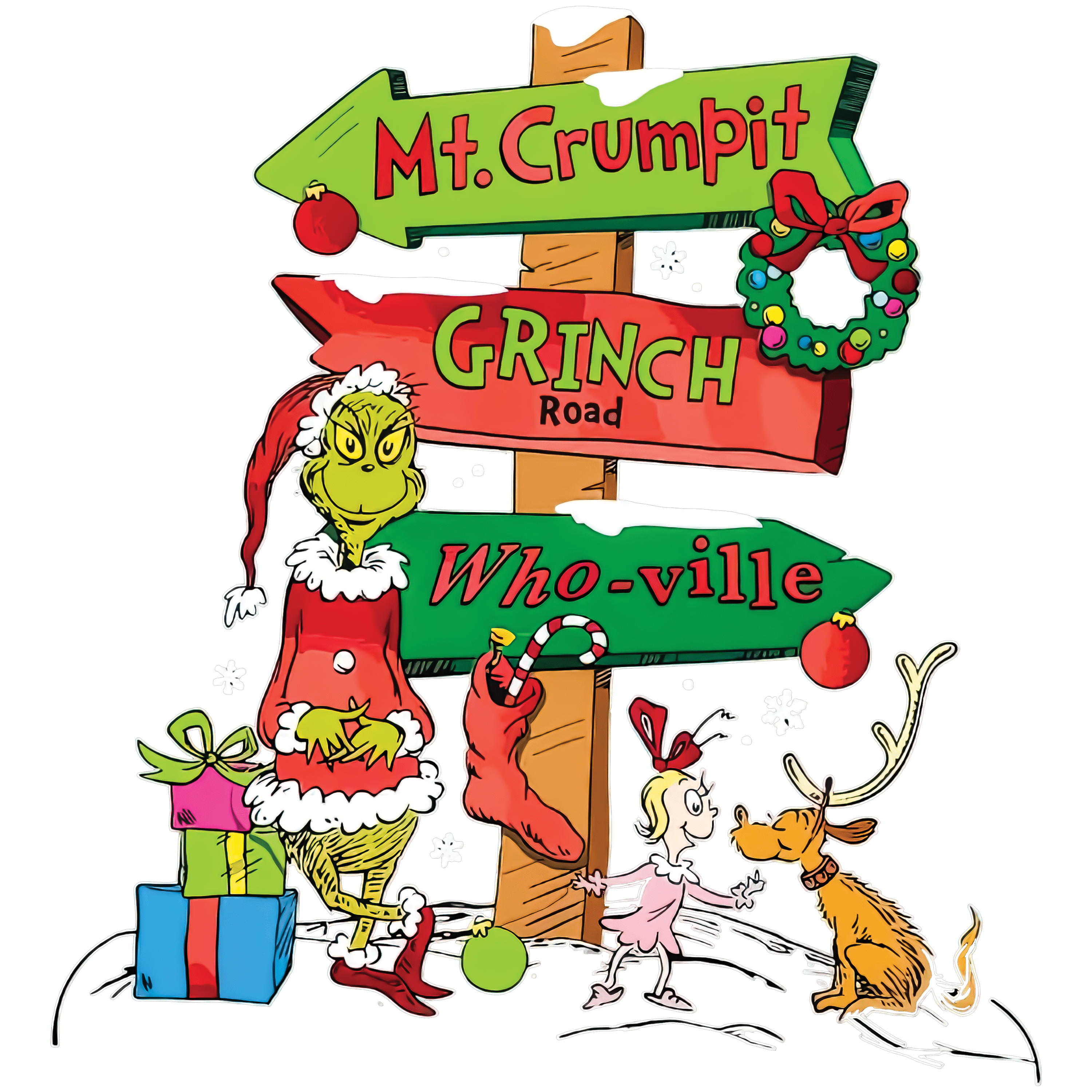 Grinch Road Christmas Design - DTF Ready To Press