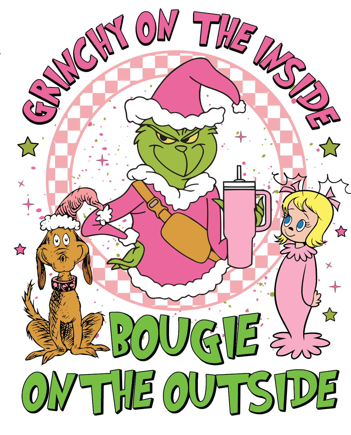 Grinchy on the Inside Christmas Design | DTF Jersey