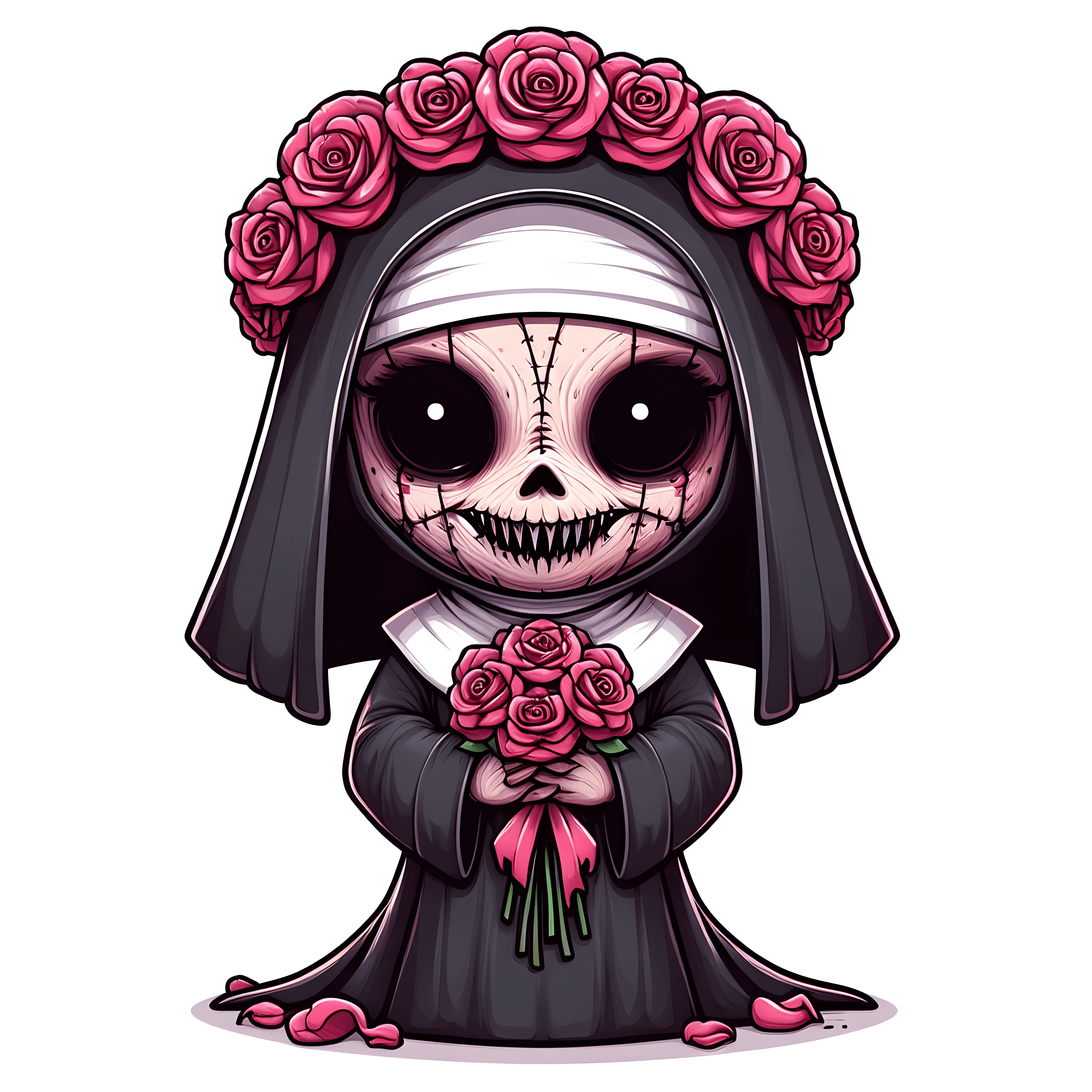 The Nun Valentine's Design - DTF Ready To Press