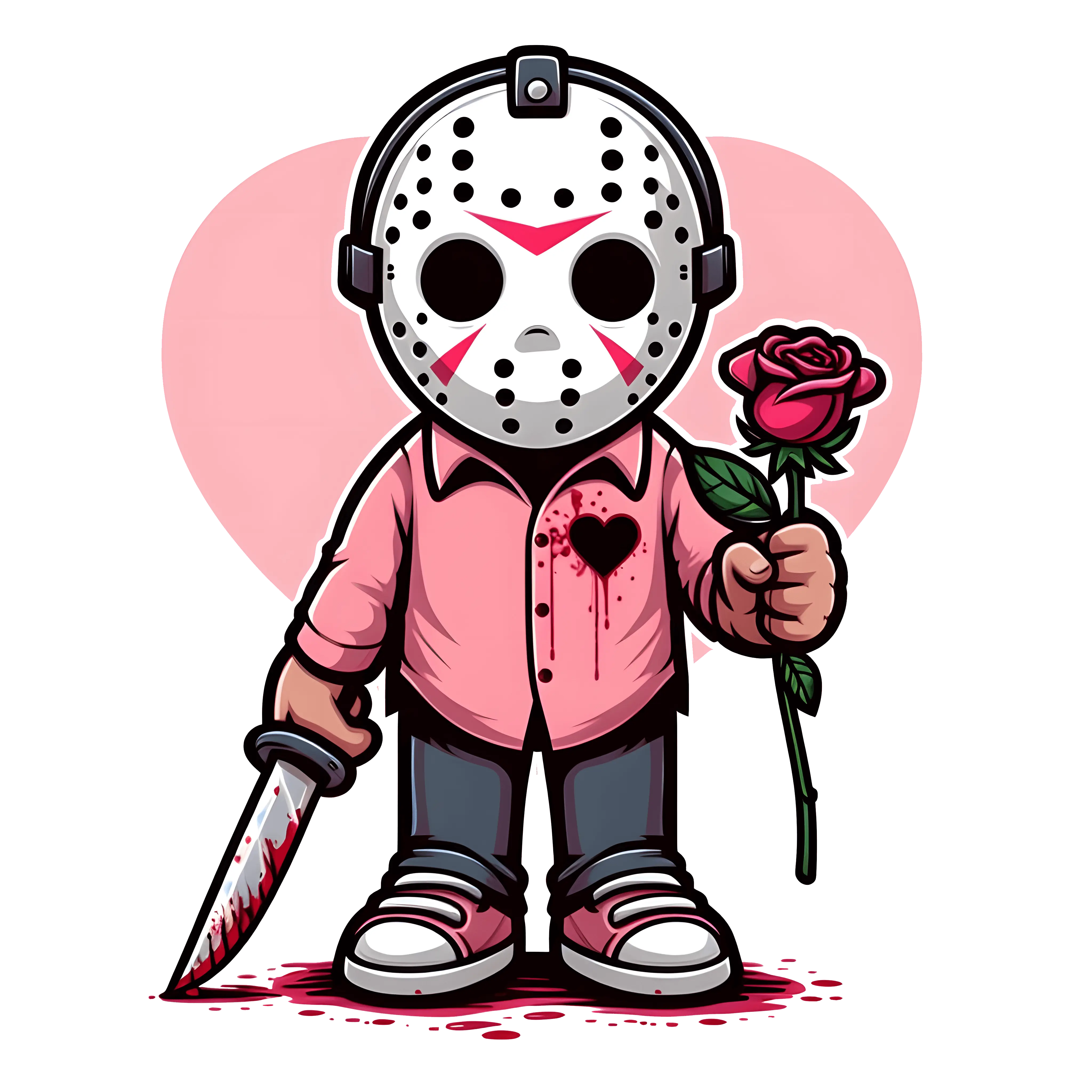 Jason Voorhees Valentine's Design - DTF Ready To Press - DTF Dallas