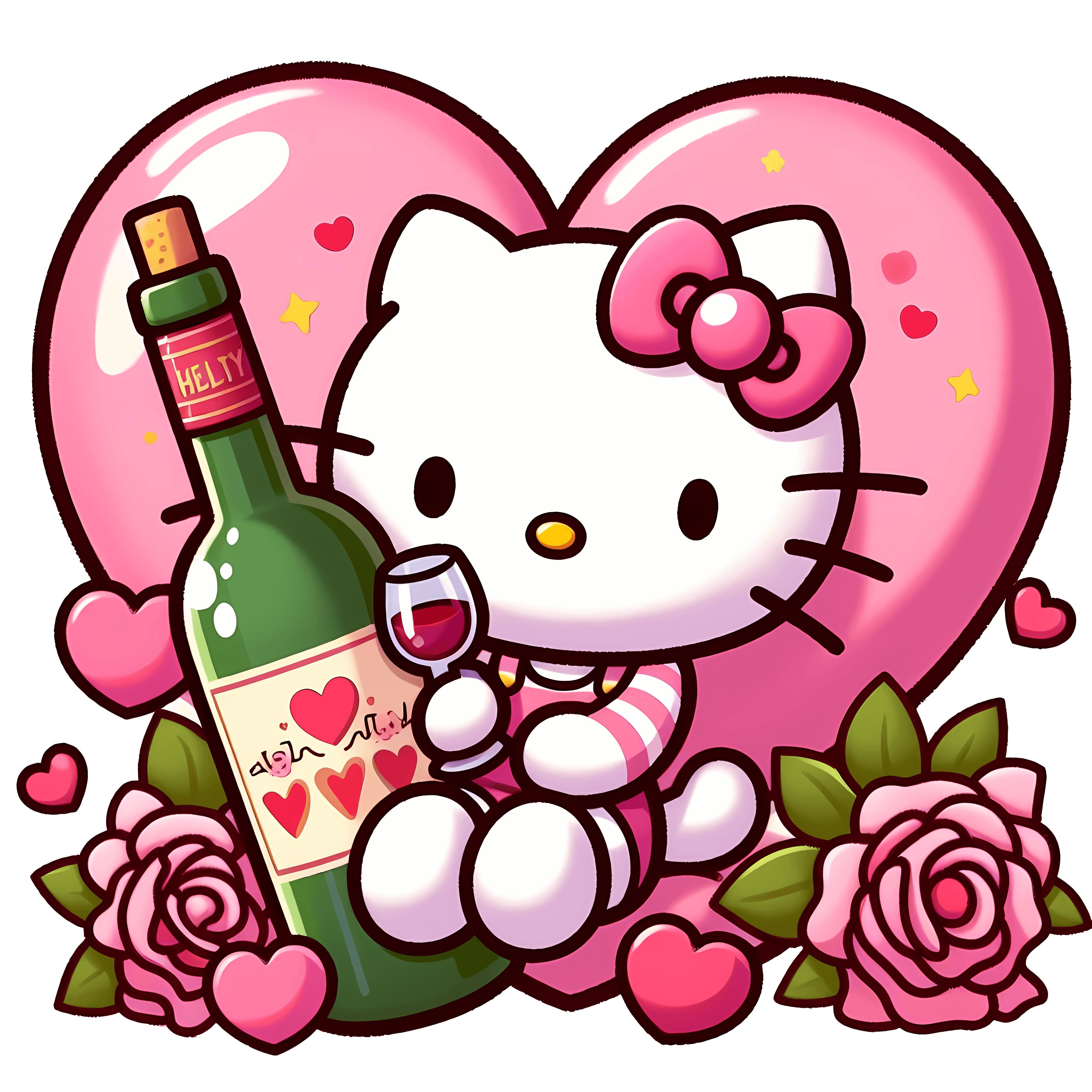 Hello Kity Valentine's Design - DTF Ready To Press