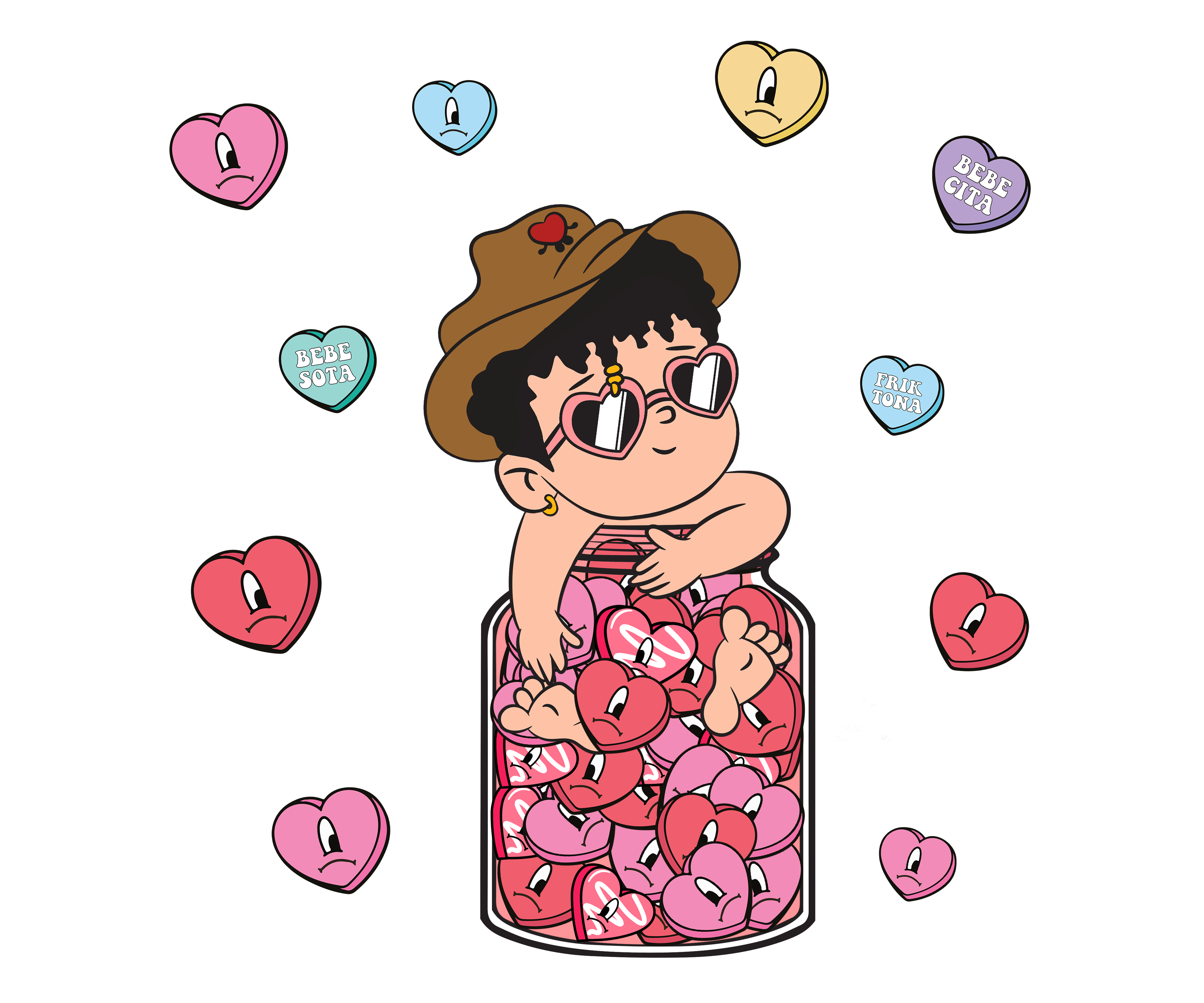 Bebesota Bebecits Friktona Bunny Valentine's Design - DTF Ready To Press