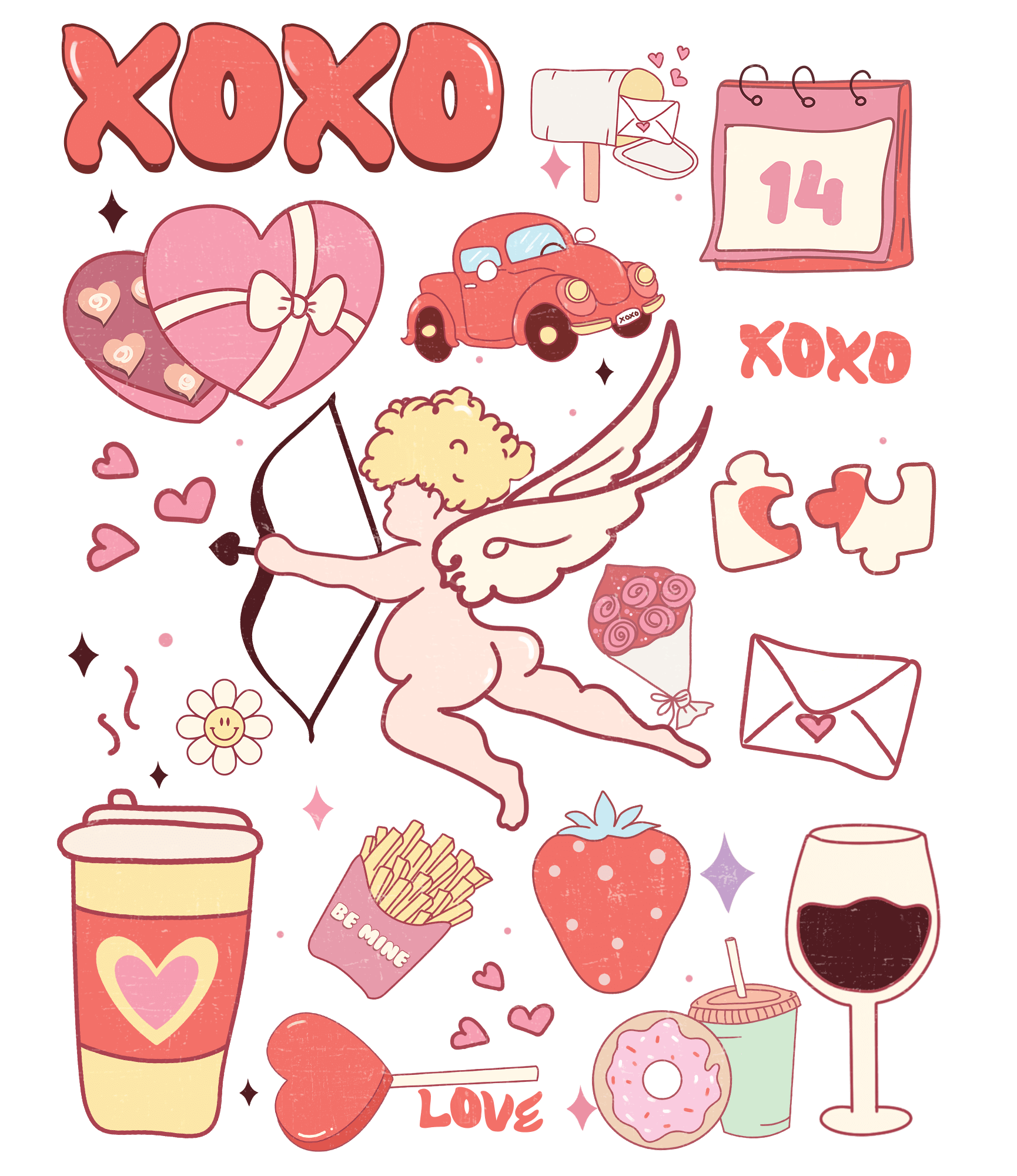 XOXO Valentine's Design - DTF Ready To Press