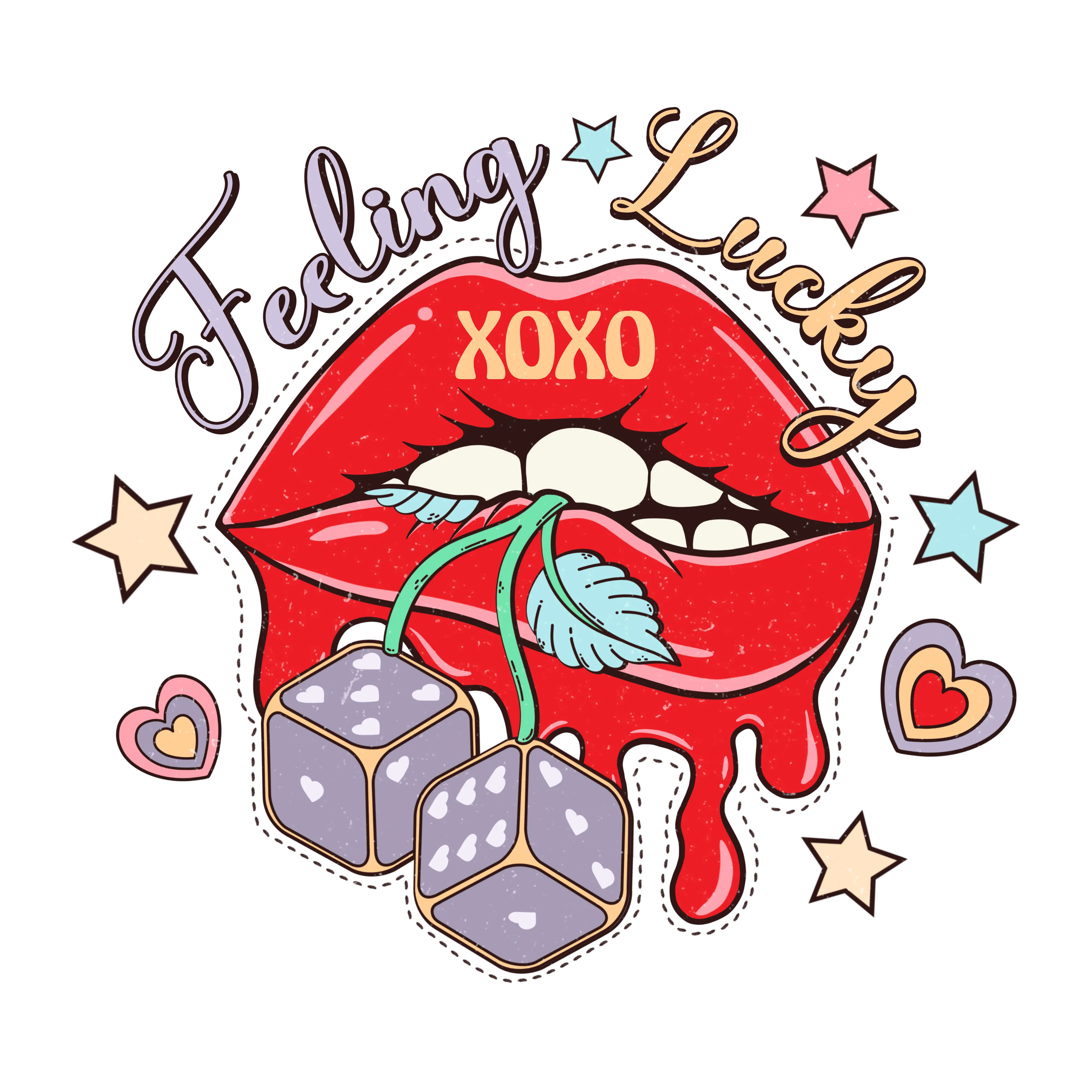 Feeling Lucky Valentine's Day Design - DTF Ready To Press - DTF Dallas
