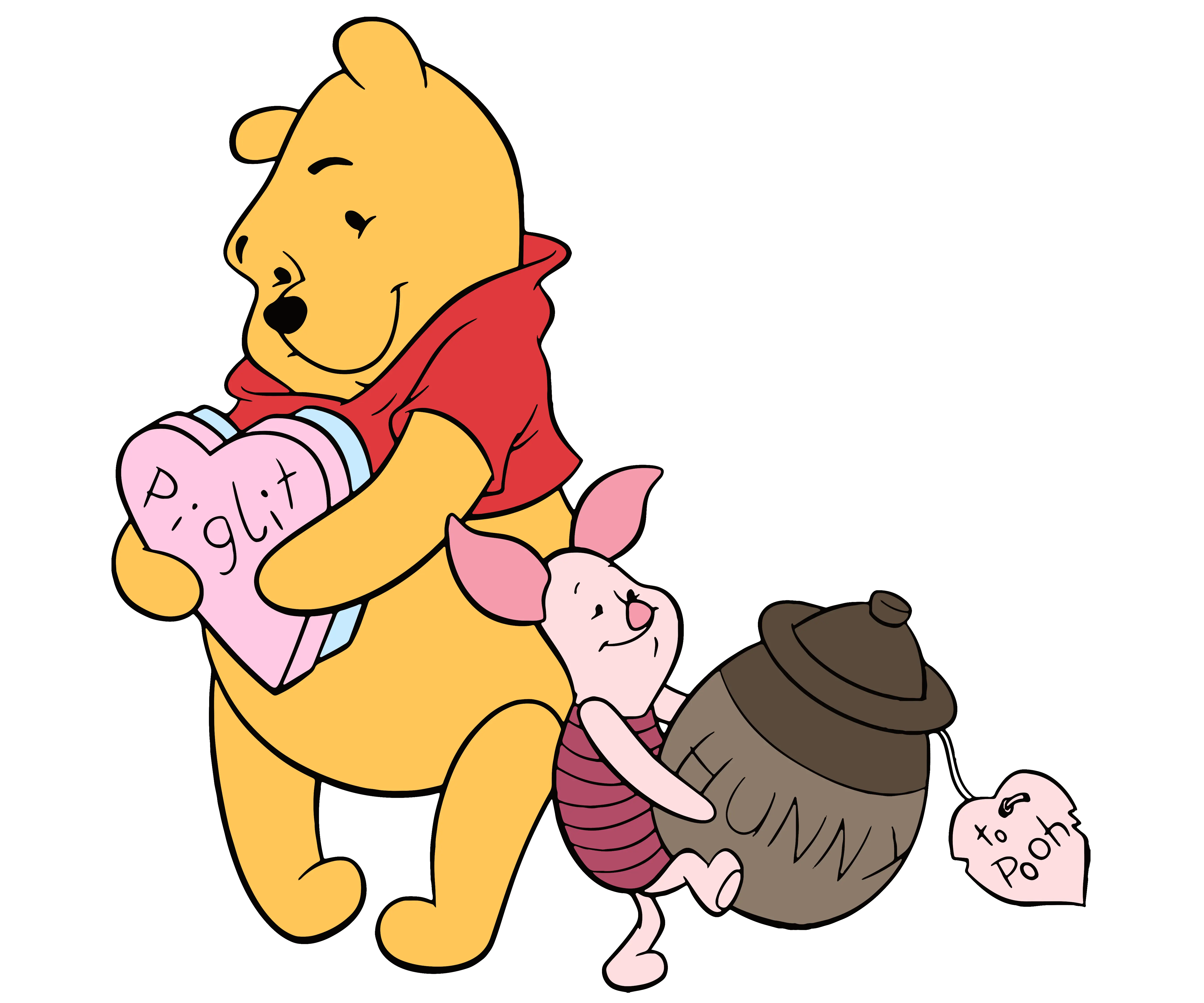 Pooh and Piglet Valentine's Design - DTF Ready To Press - DTF Dallas