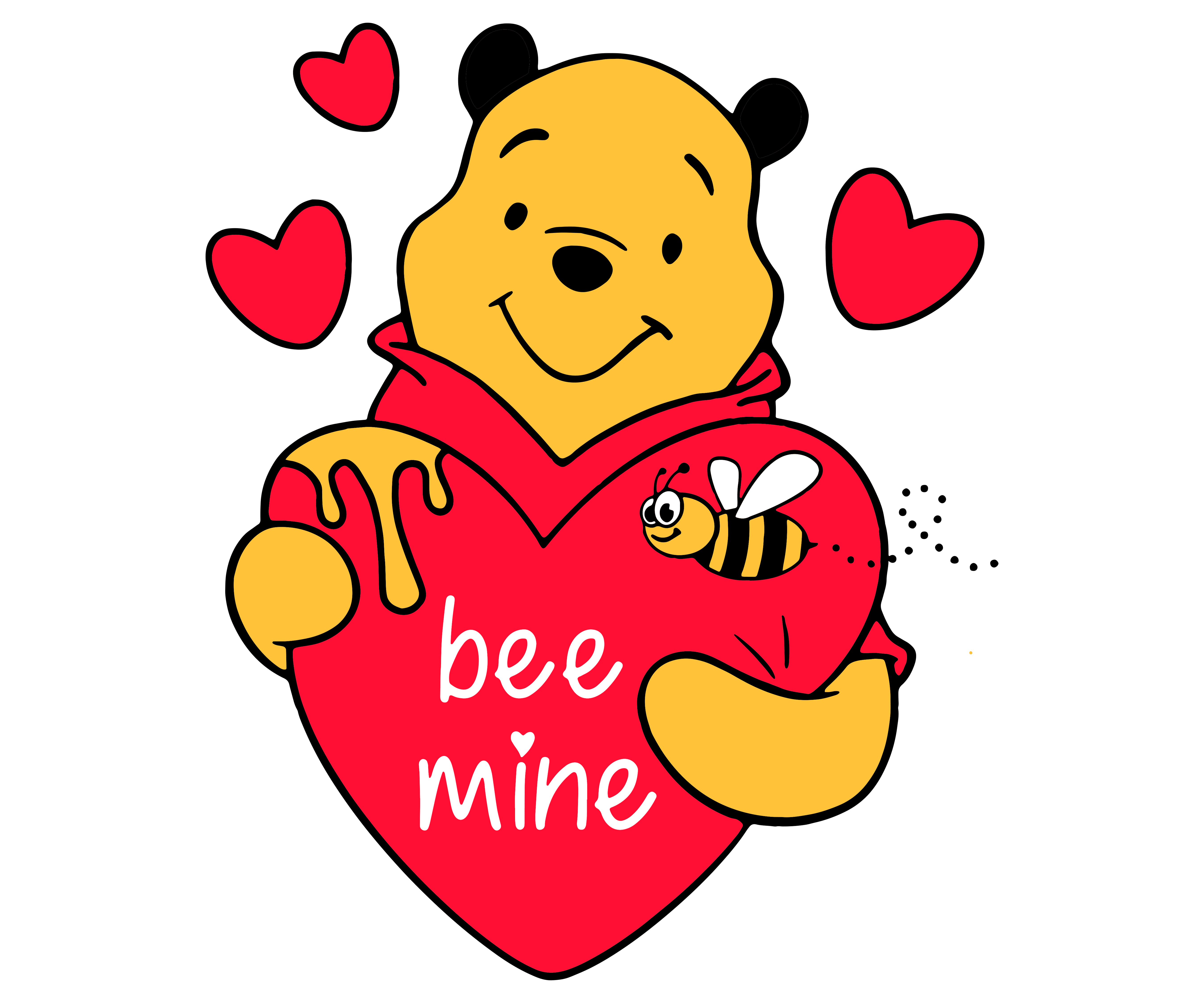 Winnie The Pooh Valentine's Design - DTF Ready To Press - DTF Dallas