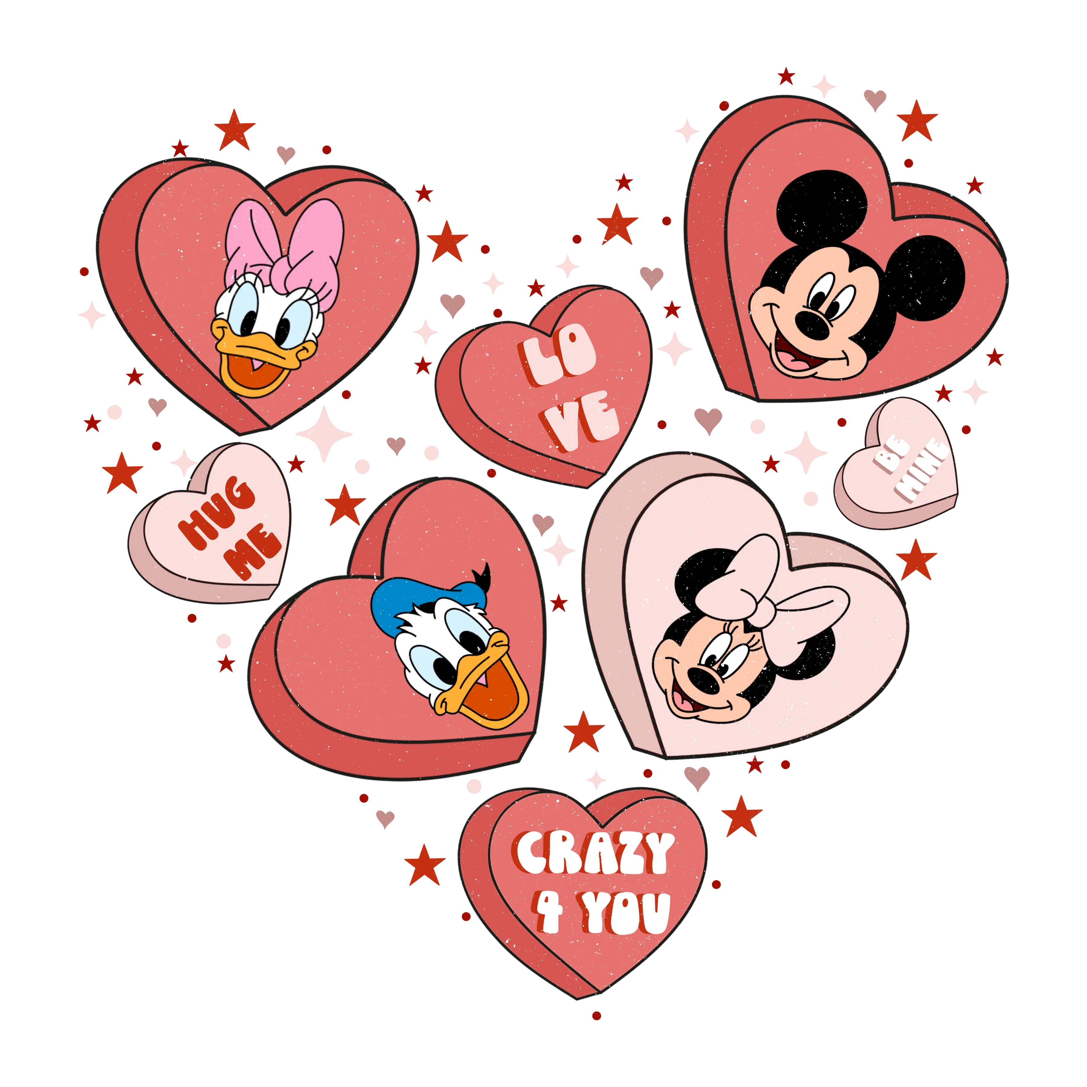 Love Hug Me Crazy 4 You Valentine's Design - DTF Ready To Press - DTF Dallas